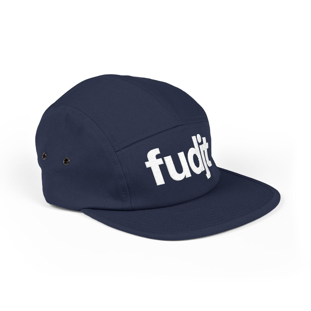 Embroidered 5 Panel Cap - White fudjt Logo - 7 Colors