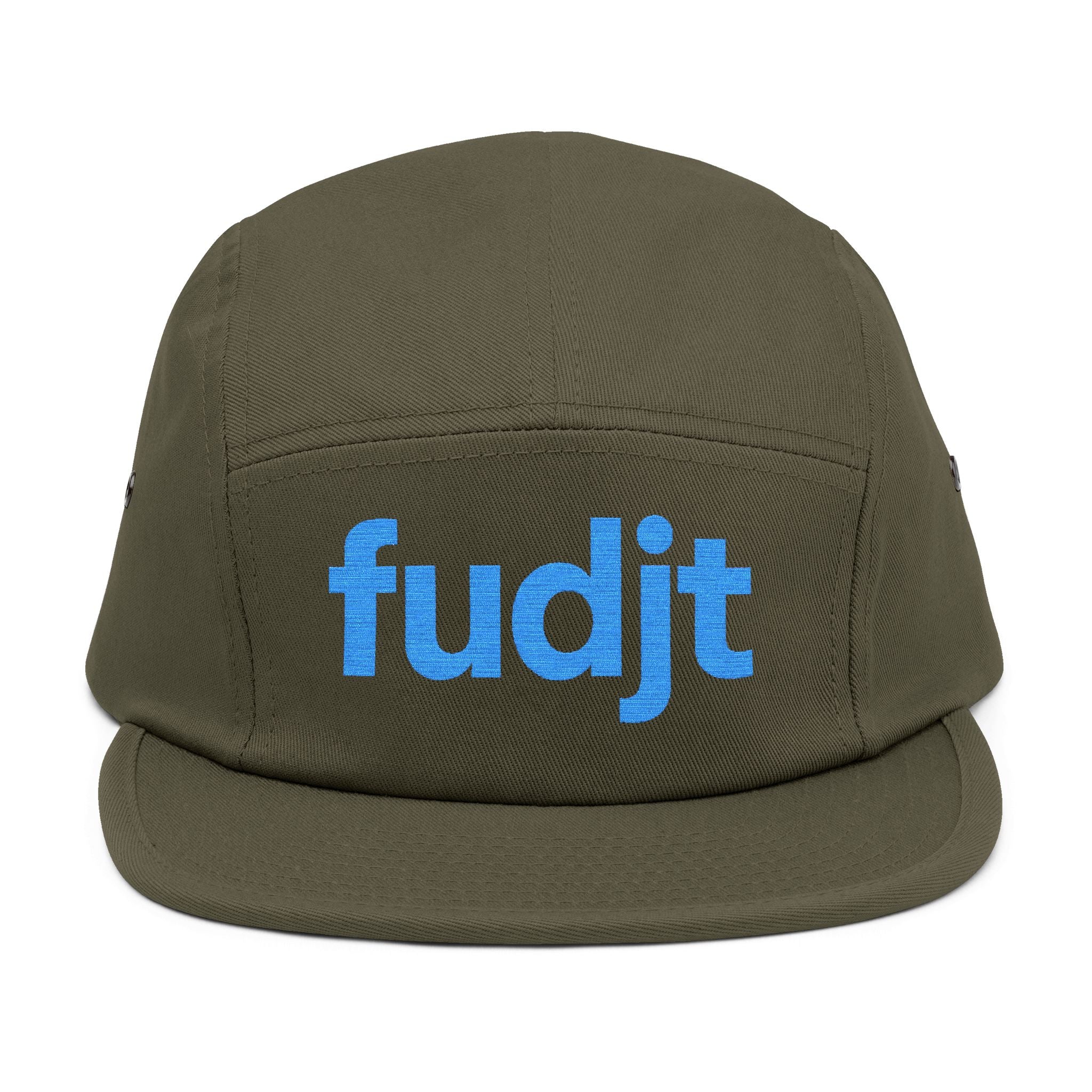 Embroidered 5 Panel Cap - Turquoise fudjt Logo - 6 Colors