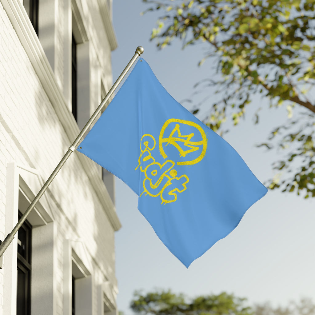 Golden fudjt No Kings Light Blue Flag | 3 Sizes