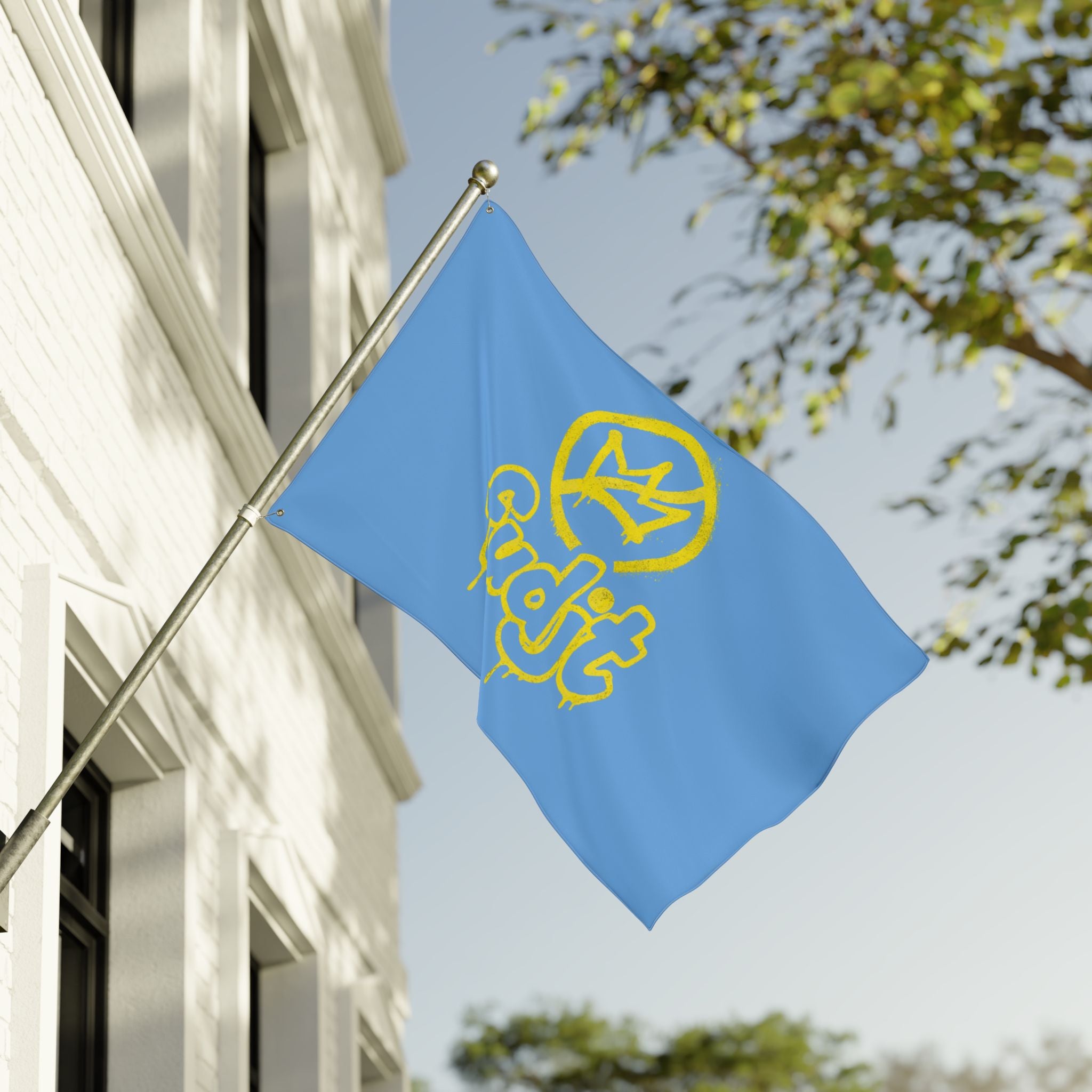 Golden fudjt No Kings Light Blue Flag | 3 Sizes