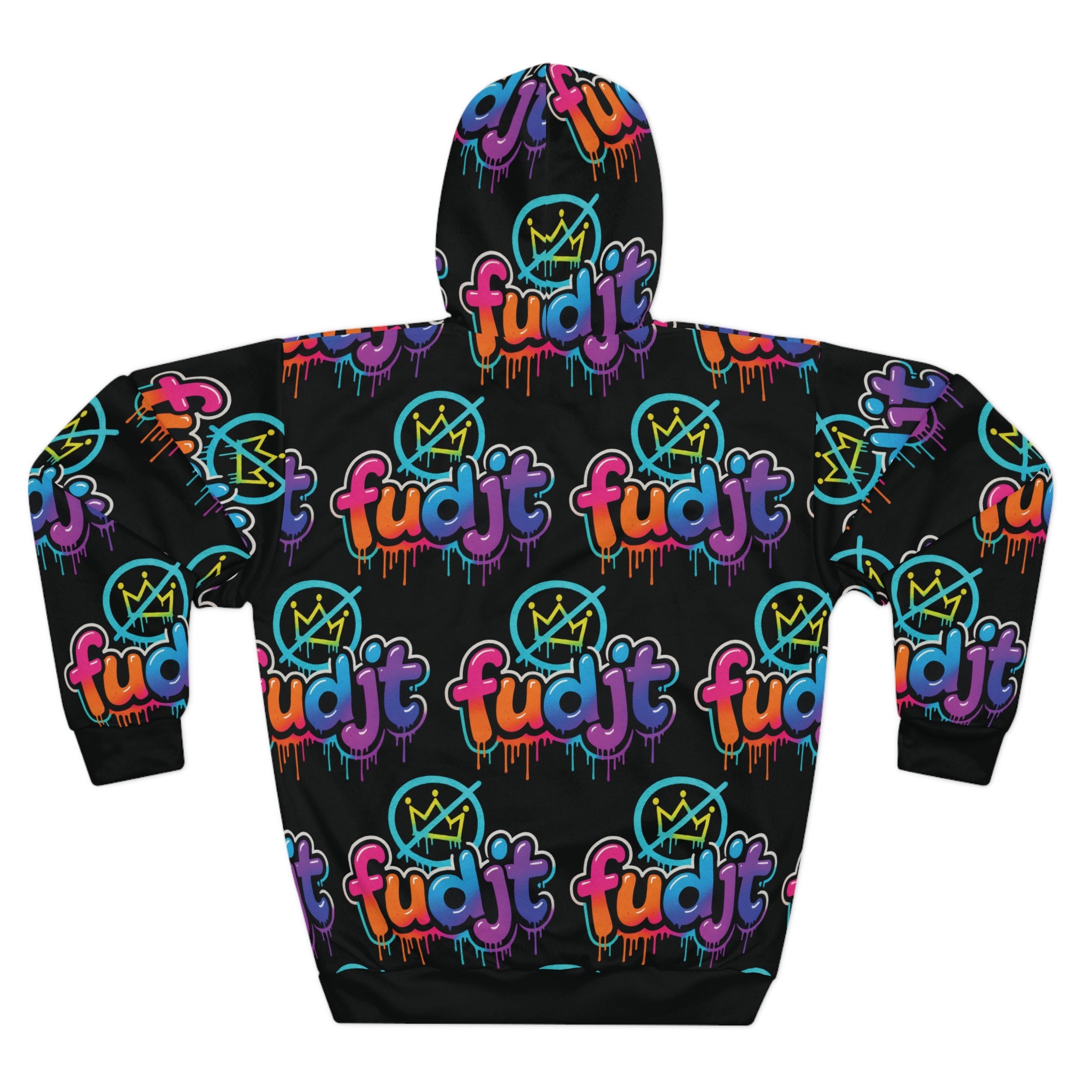 fudjt No Kings Clown Town Hoodie | All Over Black v2-10