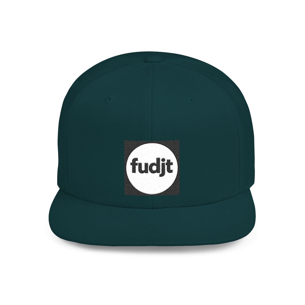 Black Square fudjt Circle Flat Bill Snapback Hat | Embroidered |  15 Colors