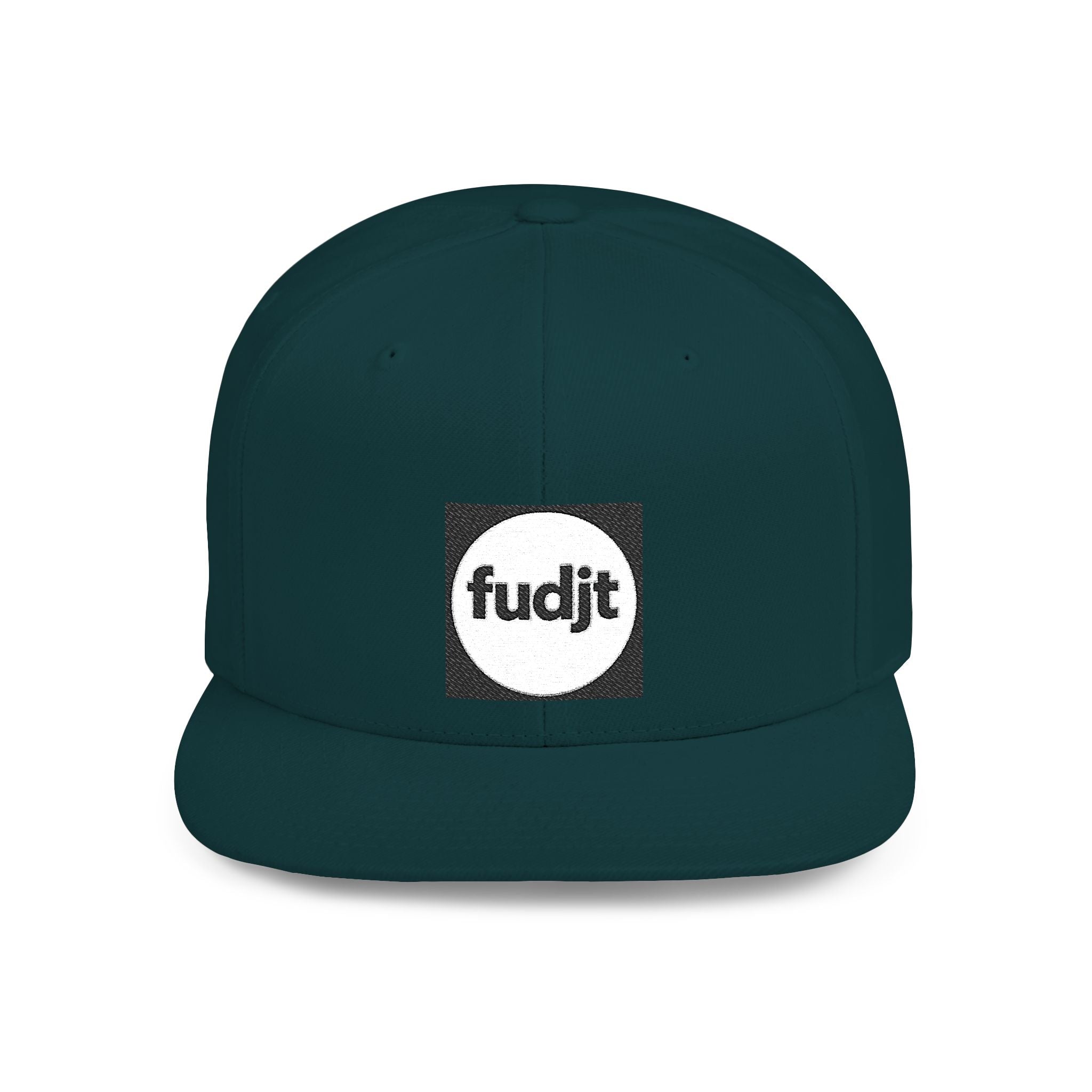 Black Square fudjt Circle Flat Bill Snapback Hat | Embroidered |  15 Colors
