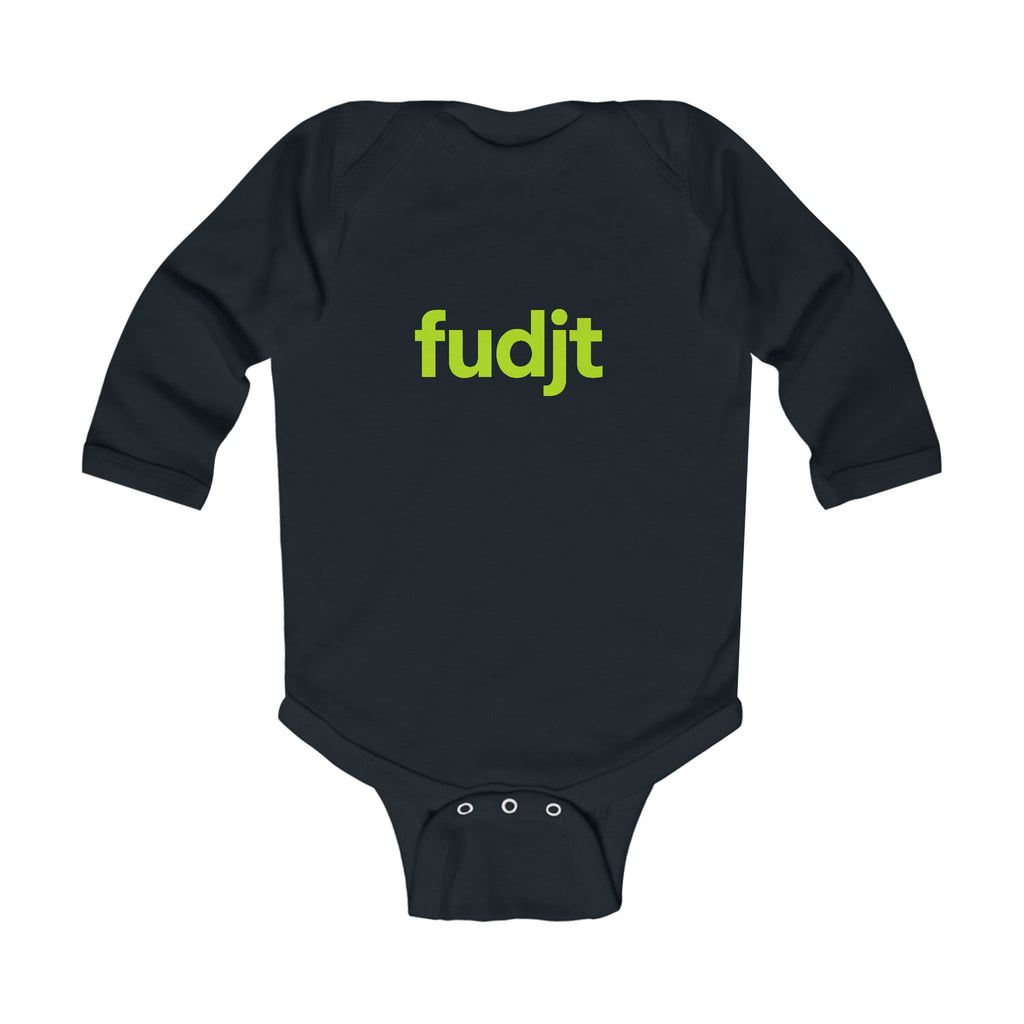 fudjt Baby - Long Sleeve Bodysuit with Lime logo - Cute Onesie | 7 Colors