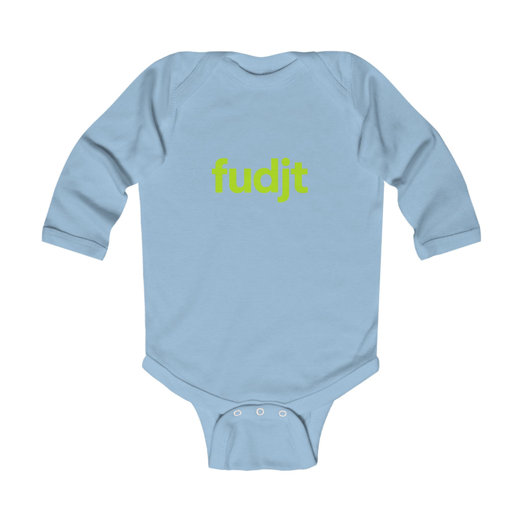 fudjt Baby - Long Sleeve Bodysuit with Lime logo - Cute Onesie | 7 Colors