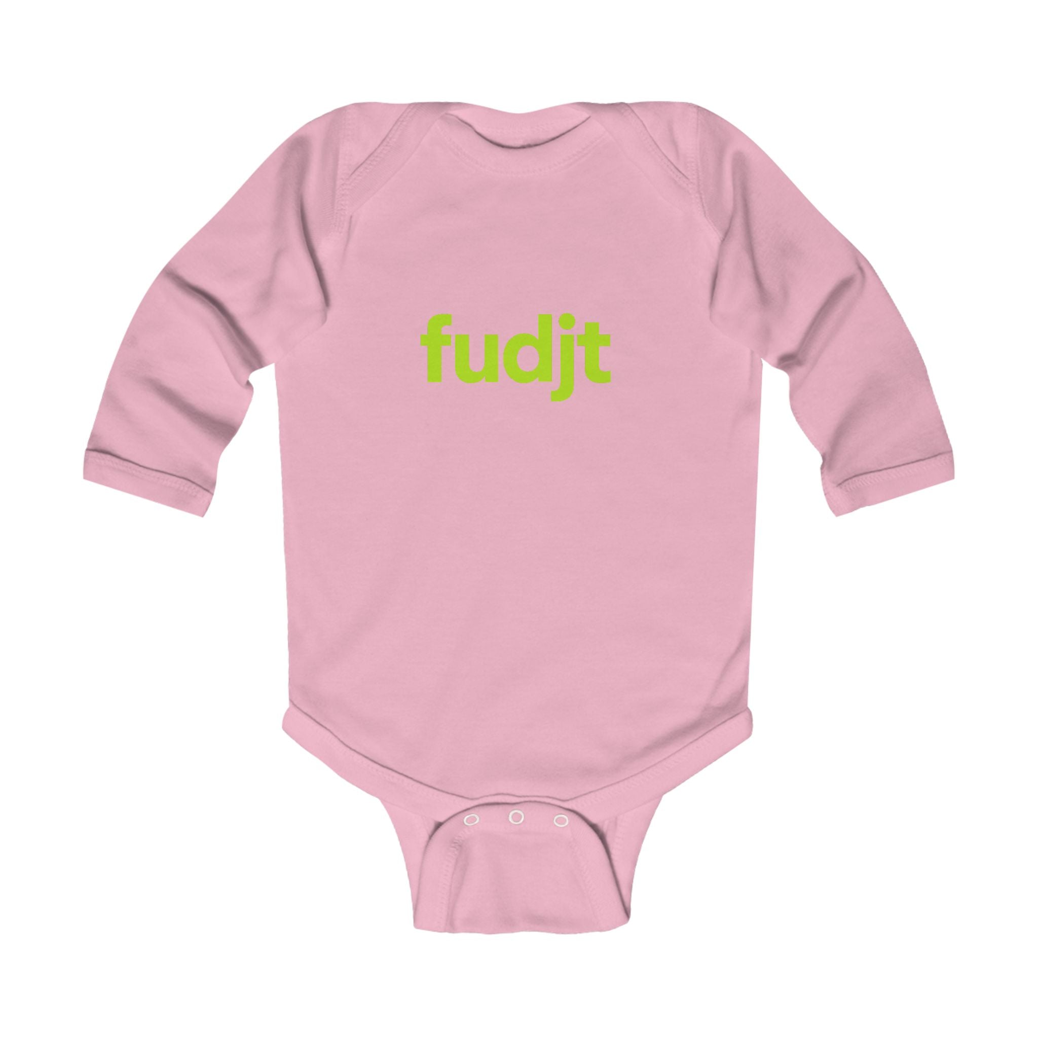 fudjt Baby - Long Sleeve Bodysuit with Lime logo - Cute Onesie | 7 Colors
