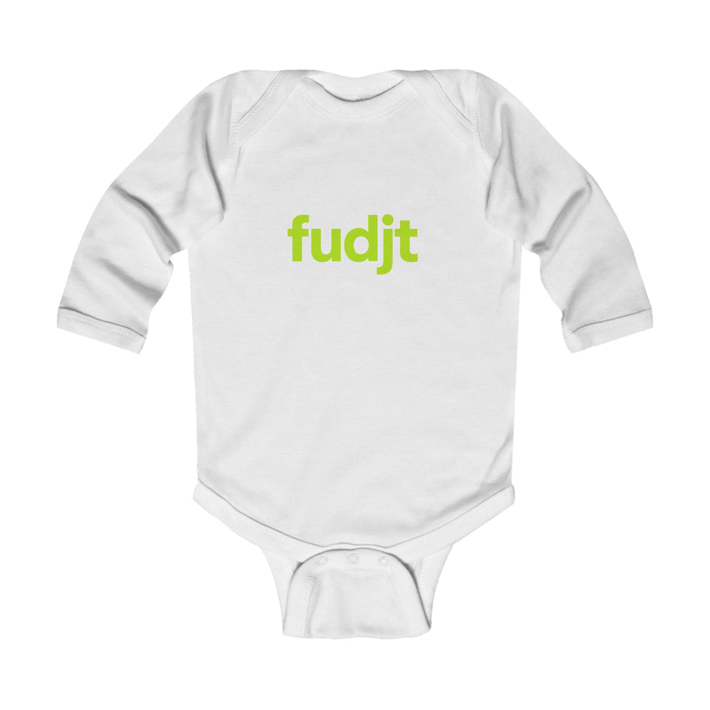 fudjt Baby - Long Sleeve Bodysuit with Lime logo - Cute Onesie | 7 Colors