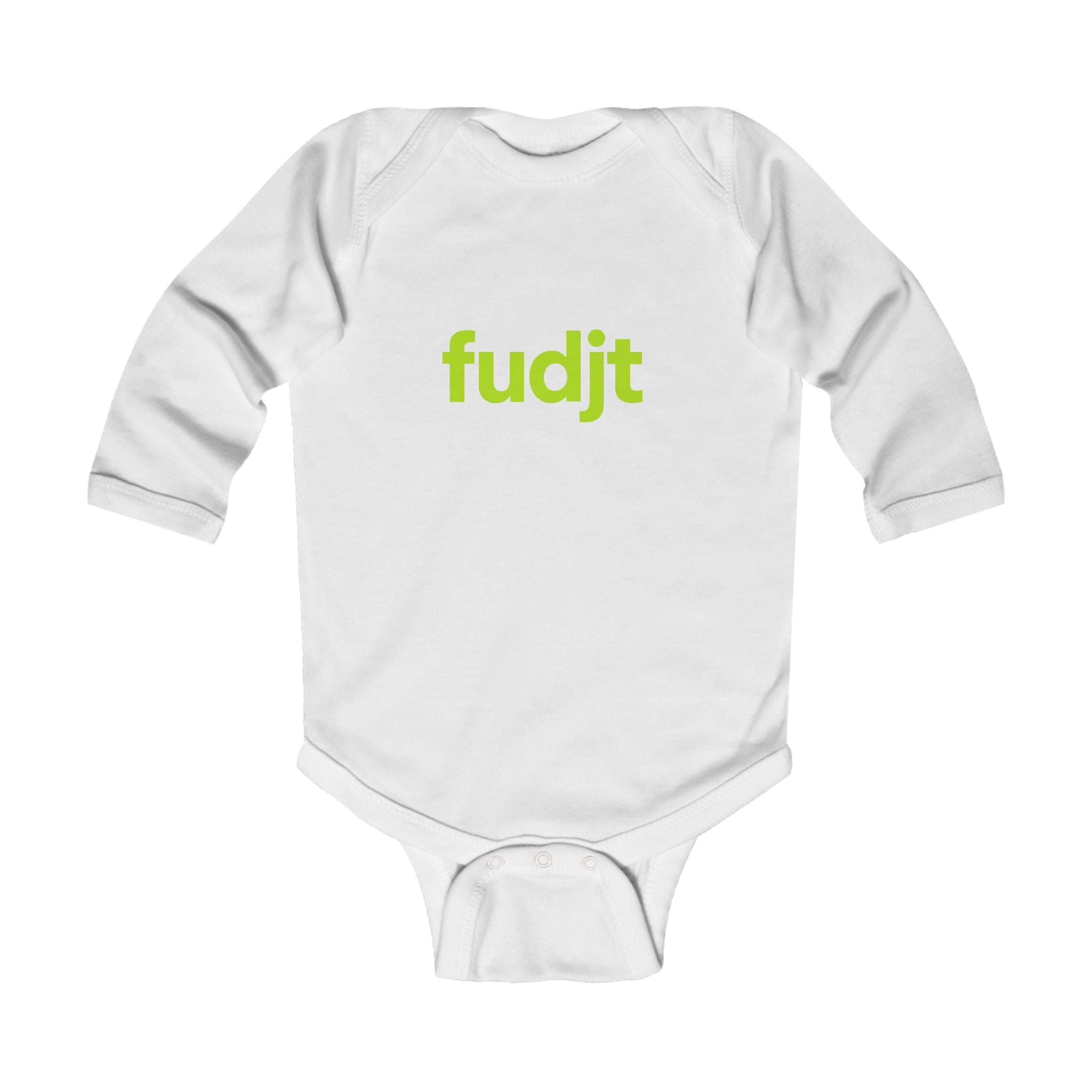 fudjt Baby - Long Sleeve Bodysuit with Lime logo - Cute Onesie | 7 Colors