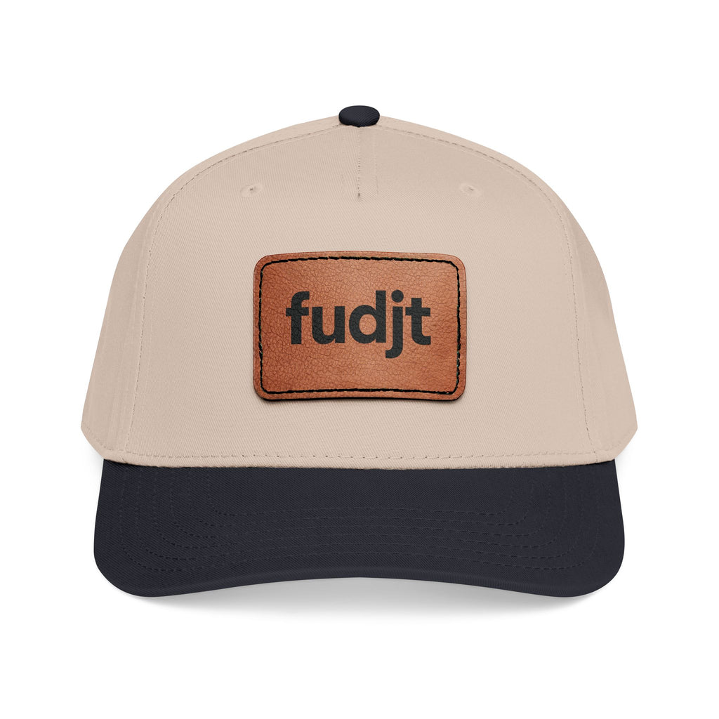 fudjt Leather Patch Baseball Cap — Mid Profile Trucker Hat | 30 Two-Tone Colors