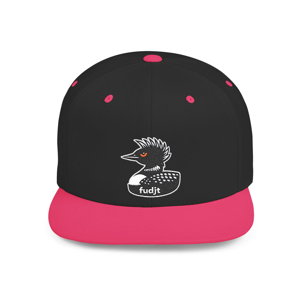 fudjt Flat Bill Snapback Hat | Rebel Loon Decoy Embroidery | 15 Colors
