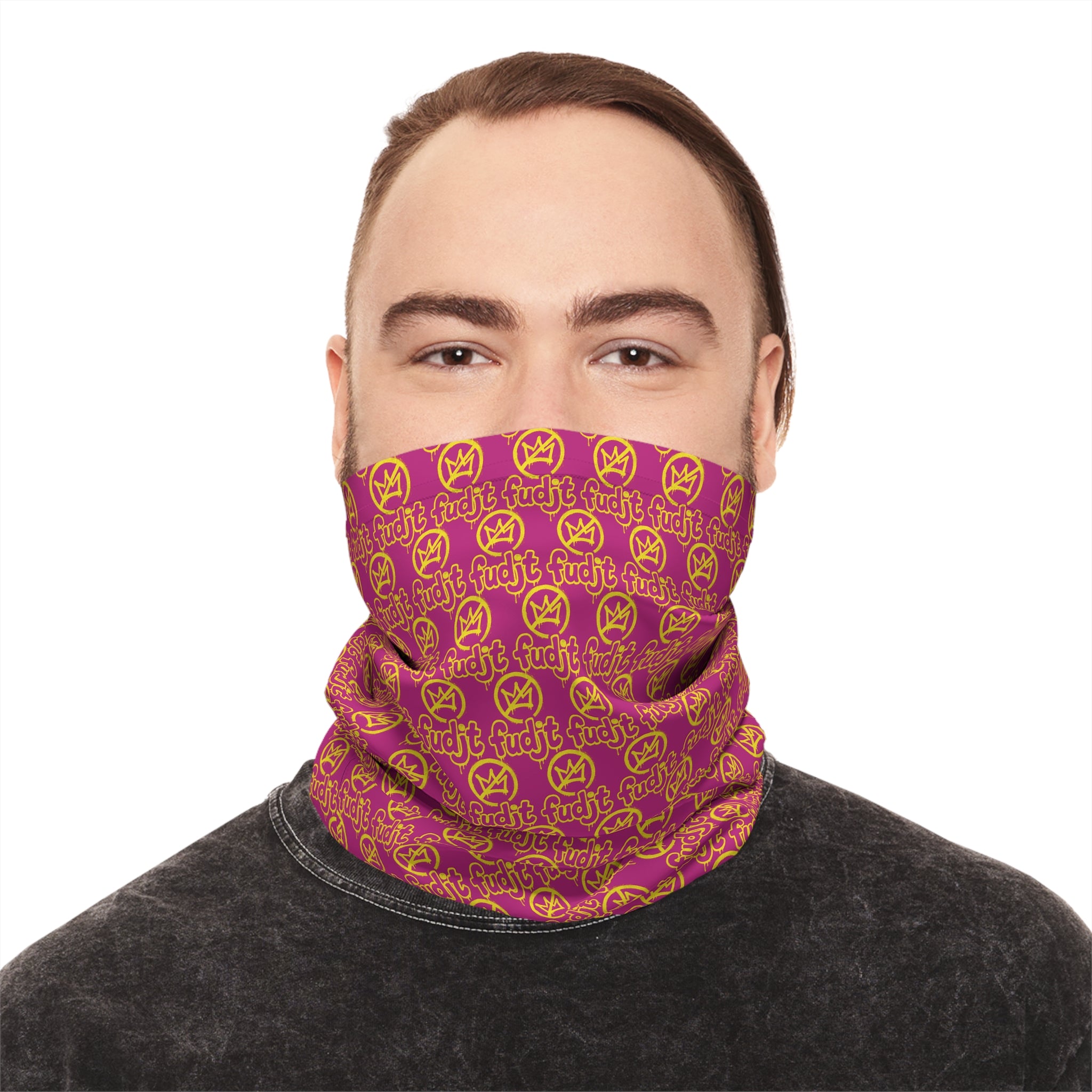Pink Golden fudjt No Kings 1.25 Neck Gaiter
