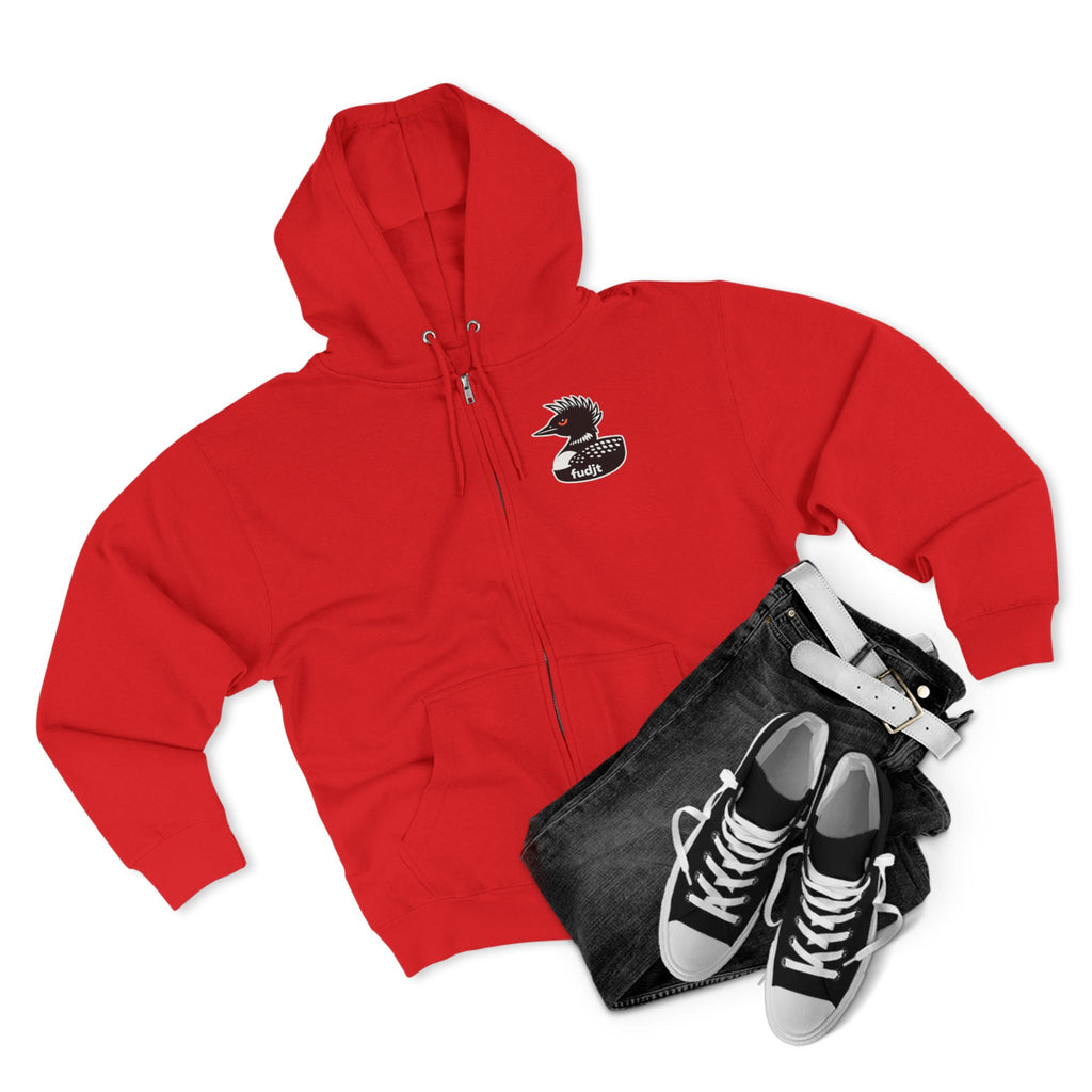 fudjt Rebel Loon Decoy Zip Hoodie | Front & Back Graphic | 9 Colors