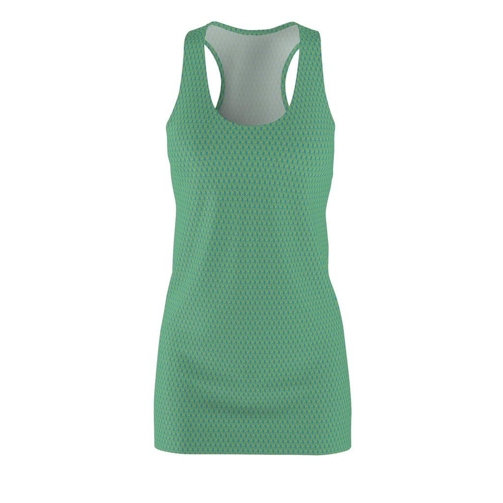Turquoise Golden fudjt No Kings .5 Chic Racerback Dress