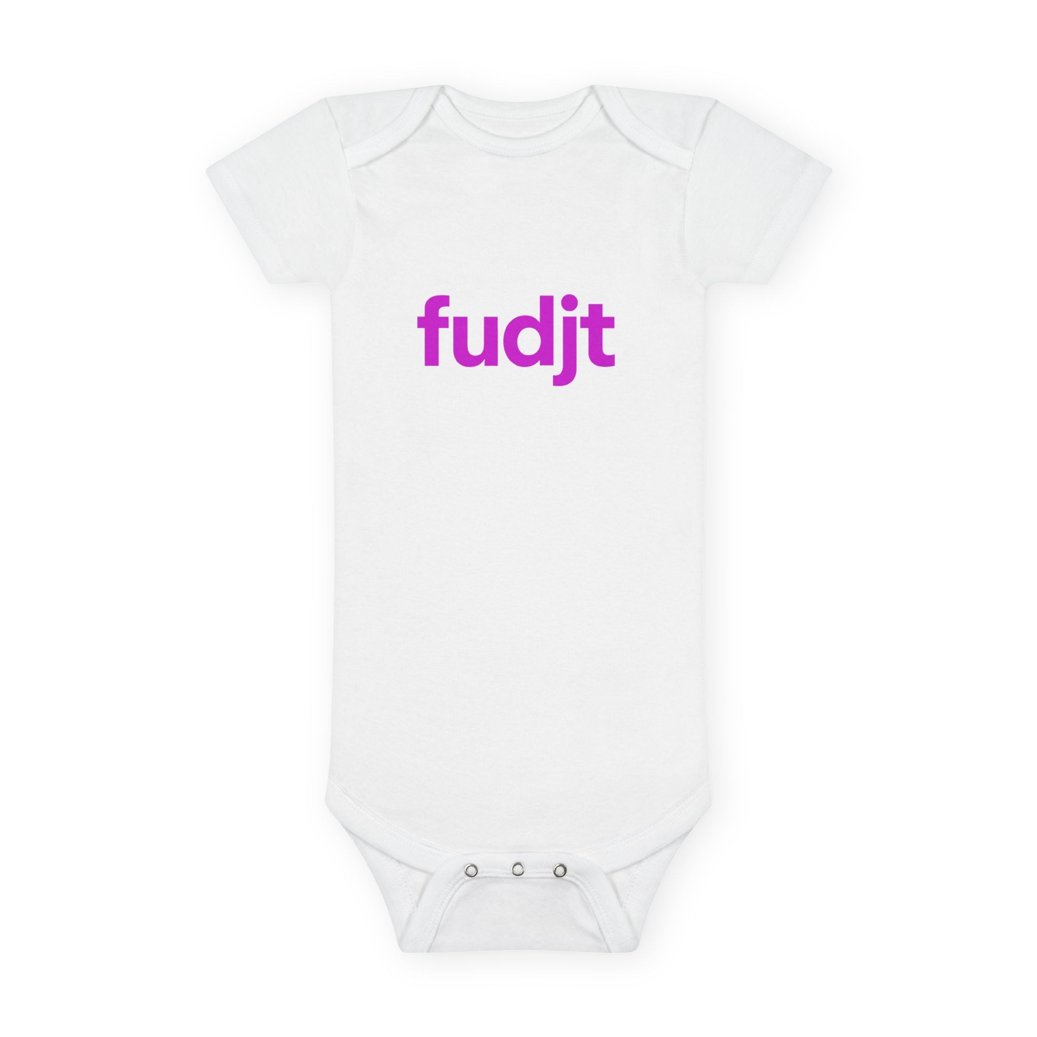 Organic Baby Onesie - Plum fudjt design