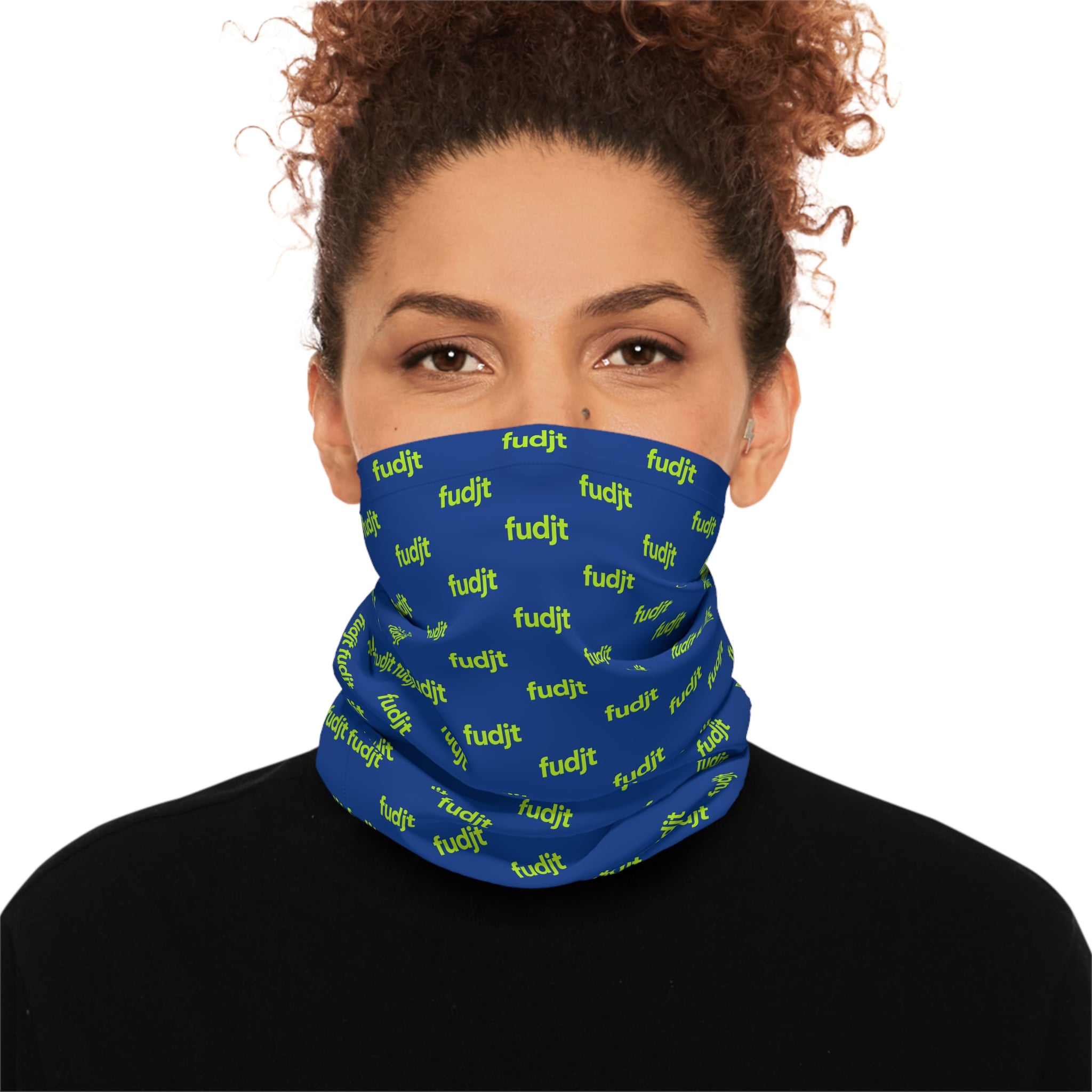 Dark Blue & Lime fudjt Lightweight Neck Gaiter