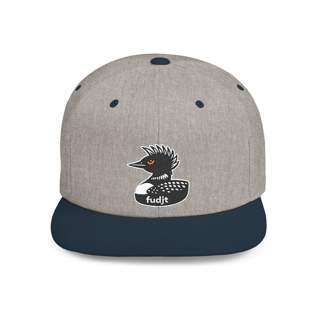 fudjt Flat Bill Snapback Hat | Rebel Loon Decoy Embroidery | 15 Colors