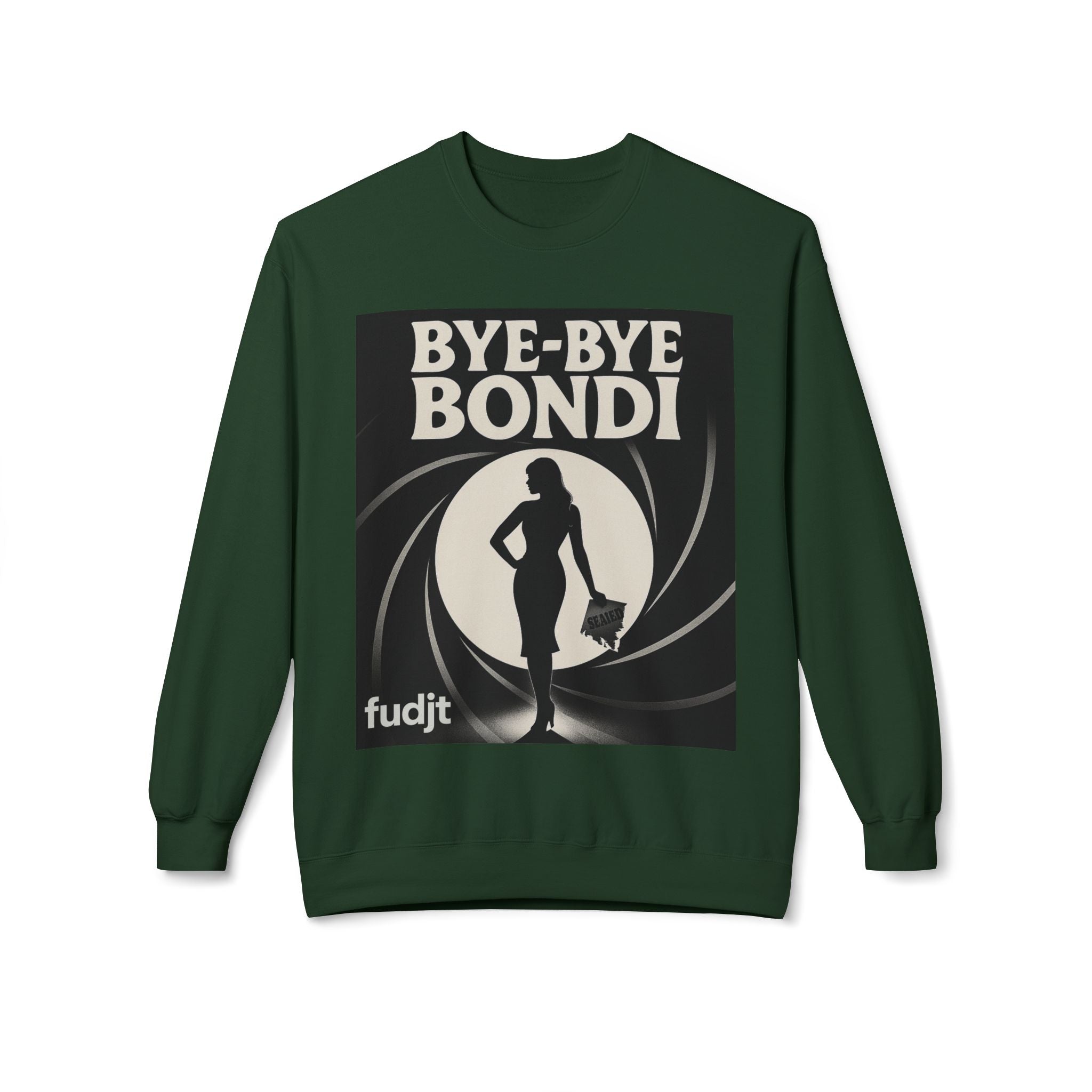 BYE-BYE BONDI | Black Smoke Screen Retro Fudjt Crewneck Sweatshirt | 14 Colors