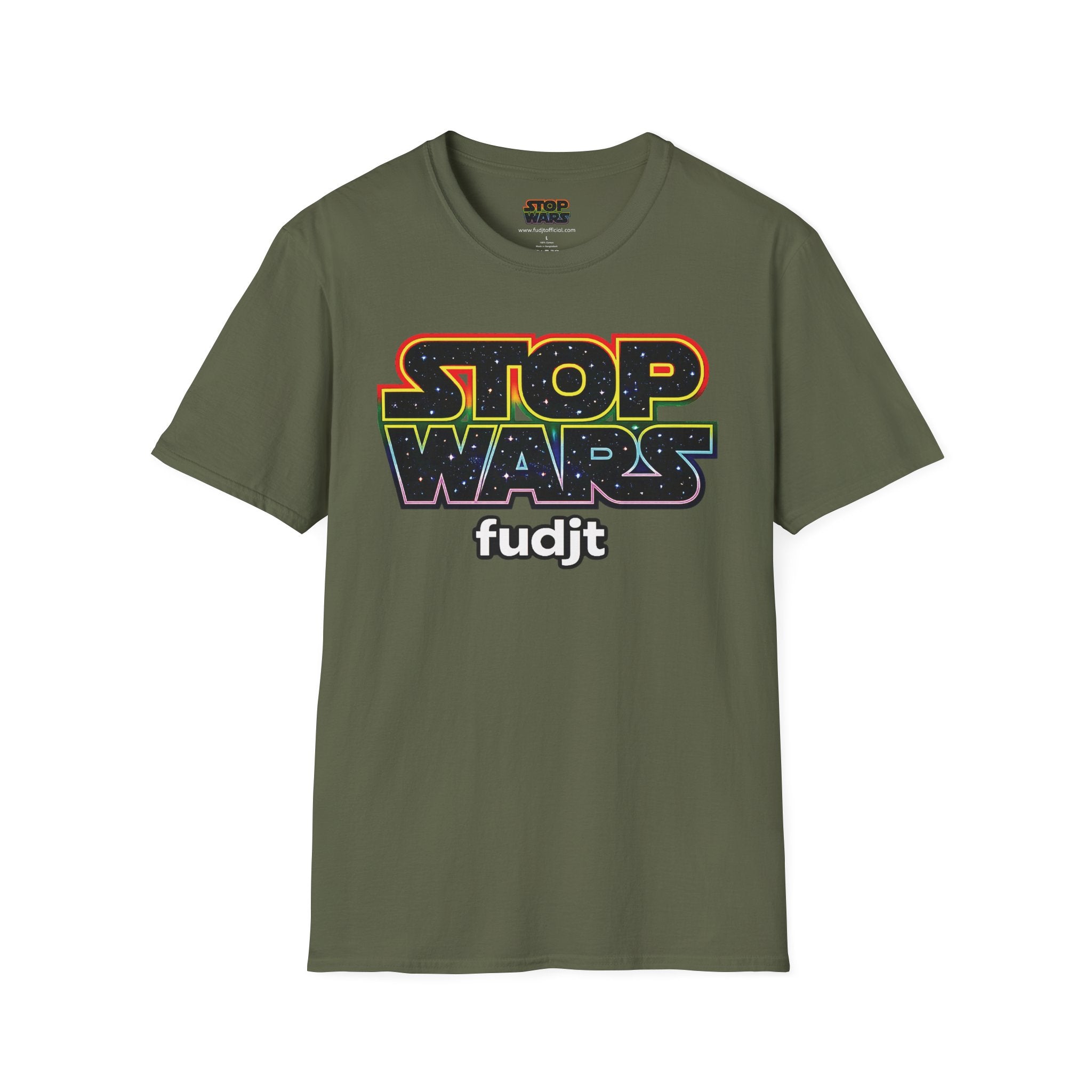 fudjt STOP WARS Everyday Tee - Retro Protest Graphic, White fudjt | 12 Colors