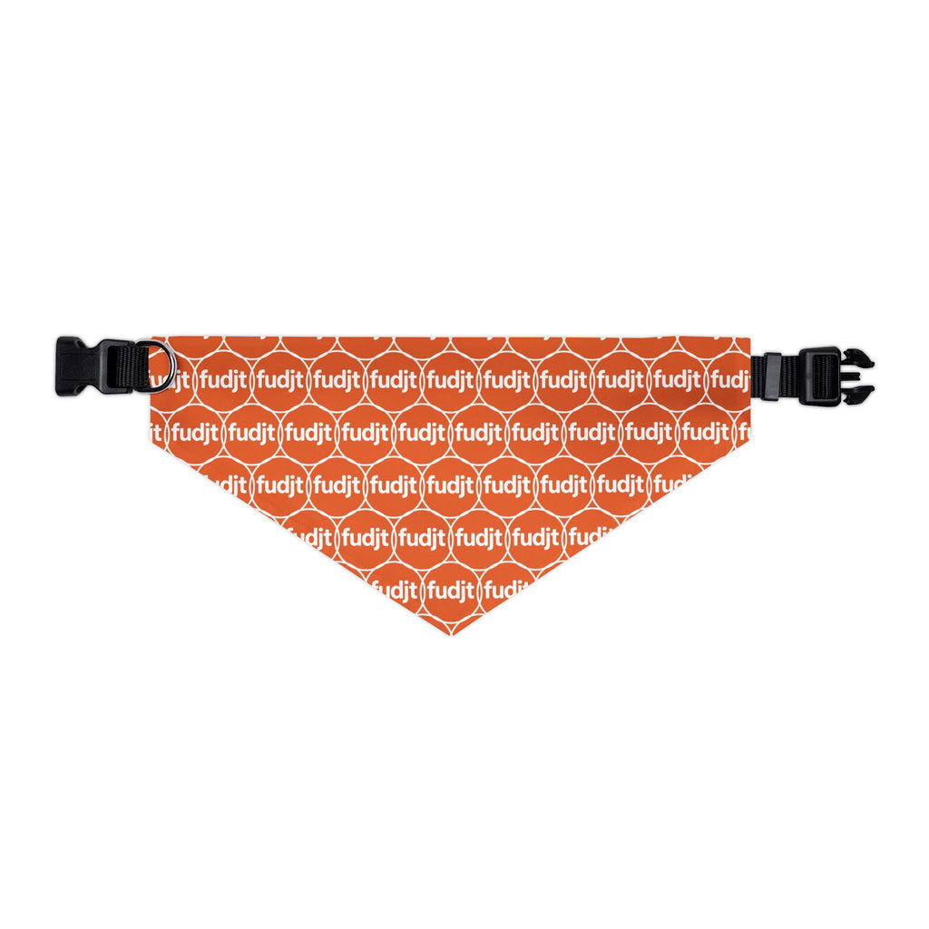 Orange fudjt Unbroken Chain 1.25  Bandana Collar for Dogs, Cats & More | 4 Sizes