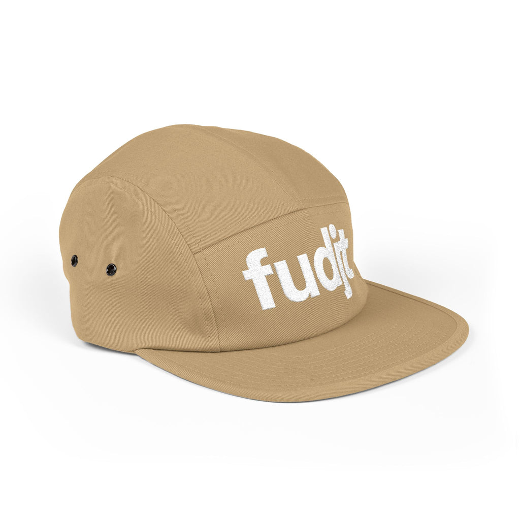 Embroidered 5 Panel Cap - White fudjt Logo - 7 Colors