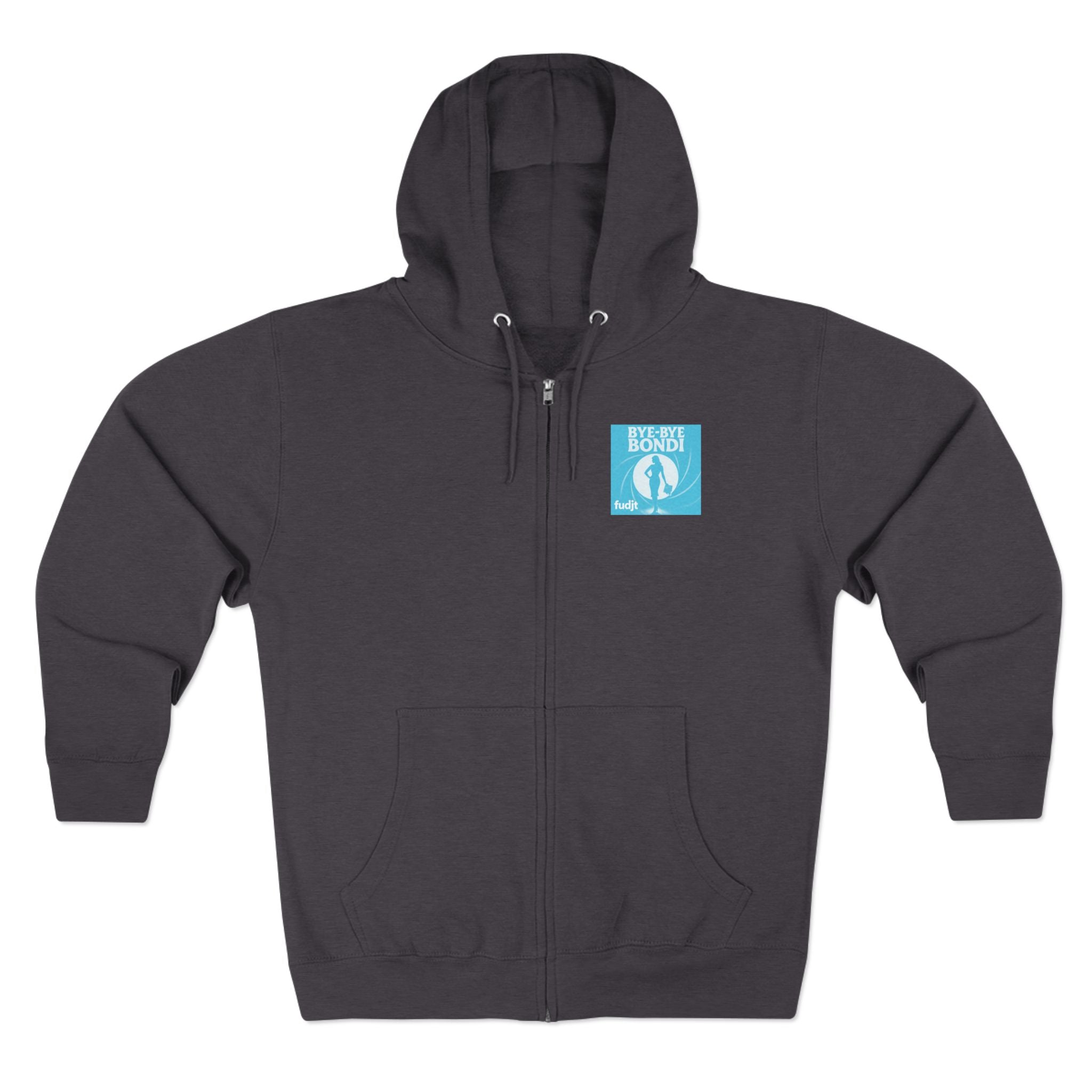 Bye-Bye Bondi | Blue Smoke Screen Retro fudjt Zip Hoodie | Front & Back Graphic | 8 Colors