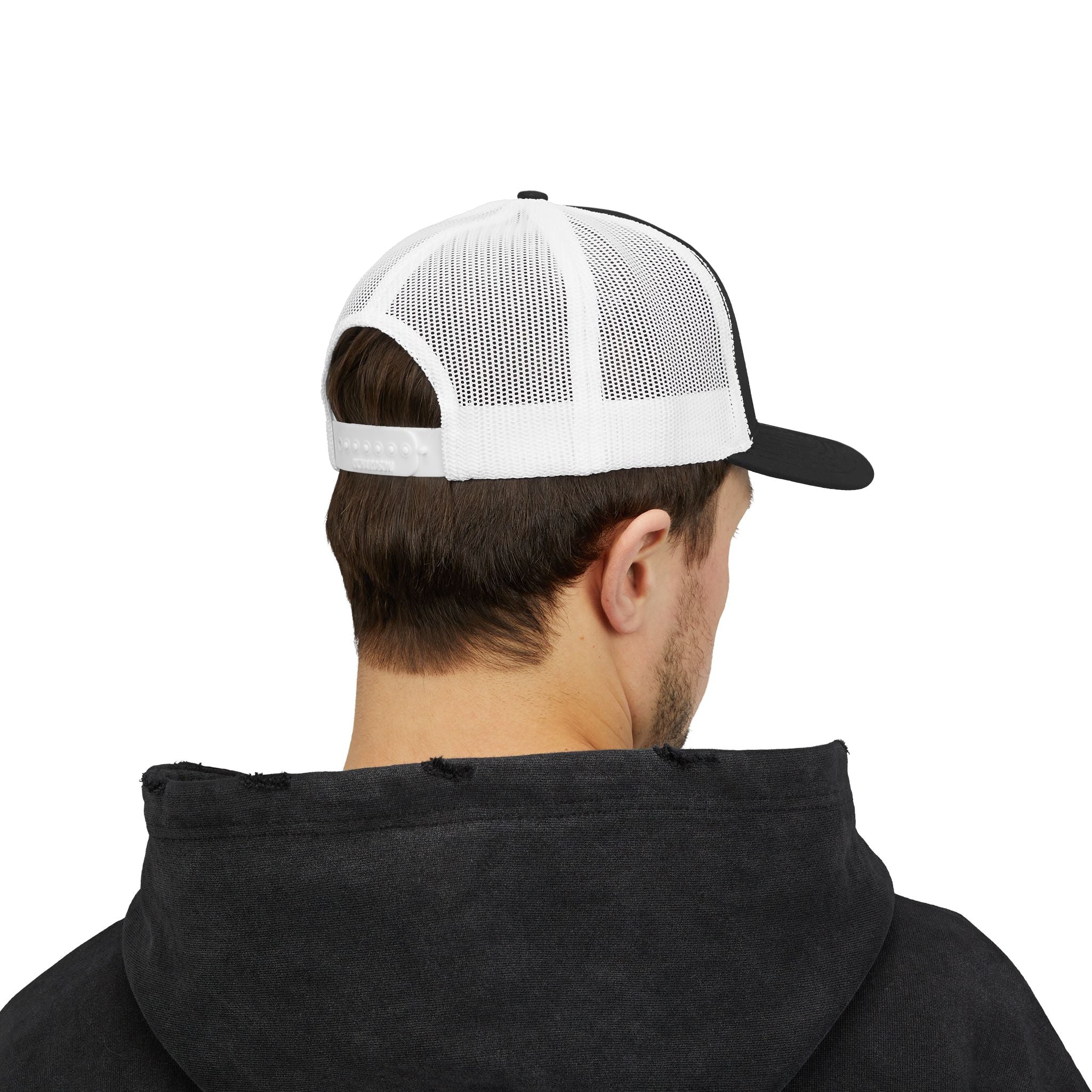He's On The List | Black Embroidered Fudjt Snapback Trucker Cap in 6 Colors | Trending Now