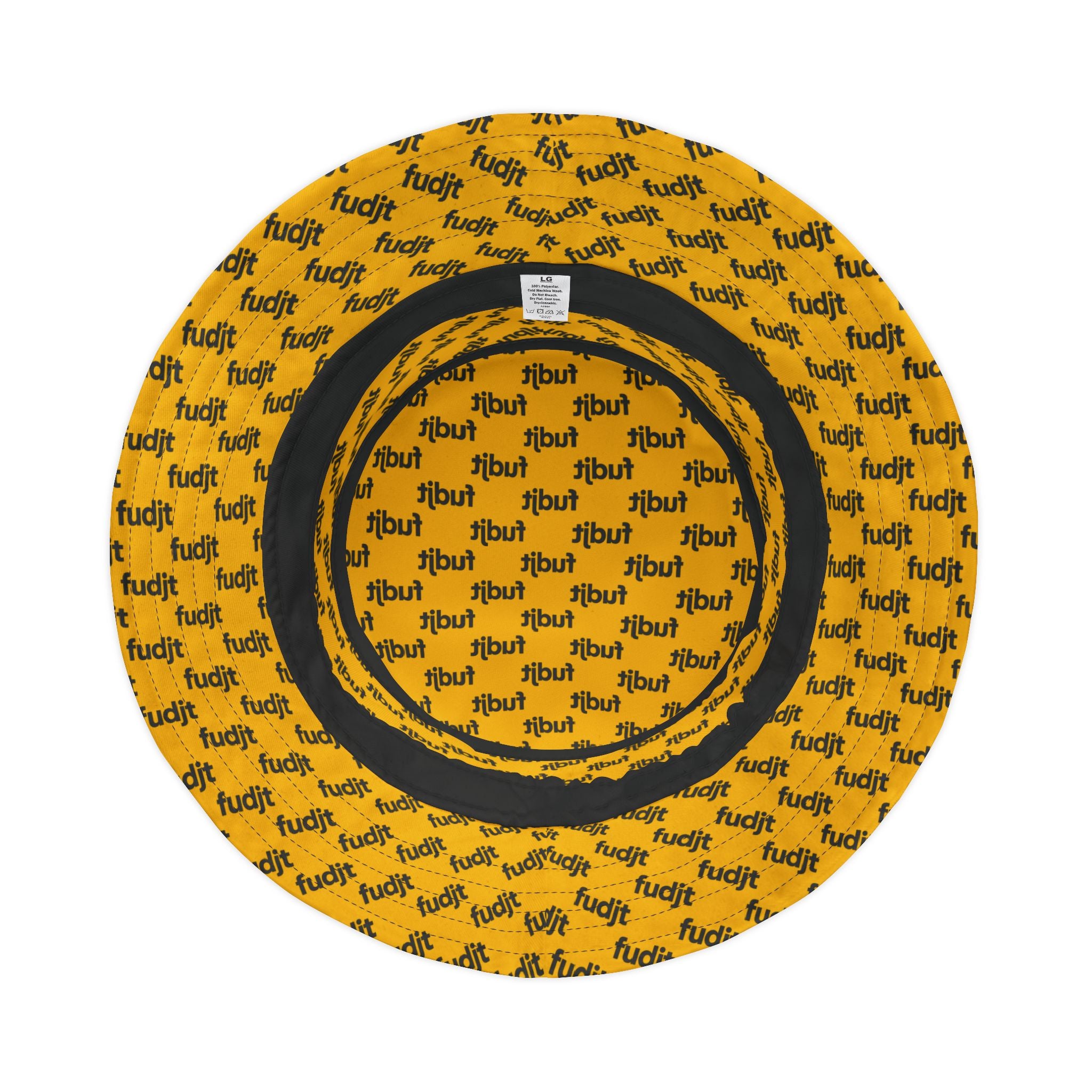 Trendy Black fudjt All Over Yellow Bucket Hat