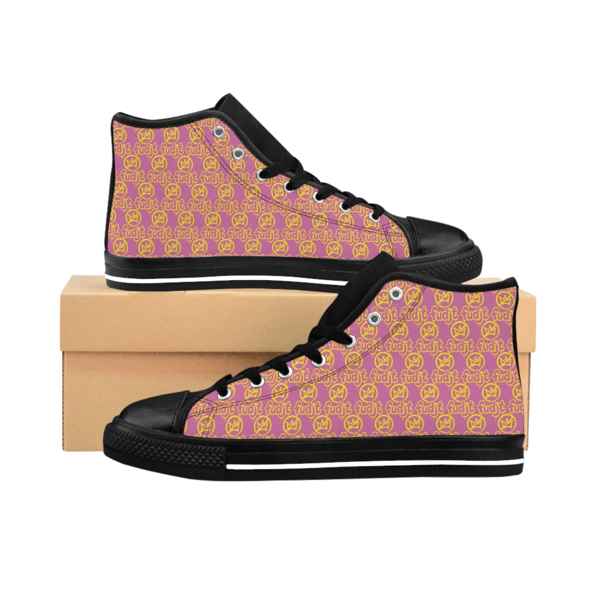 Light Pink Golden fudjt No Kings Street Style Sneakers | Men & Boys 1 High Top