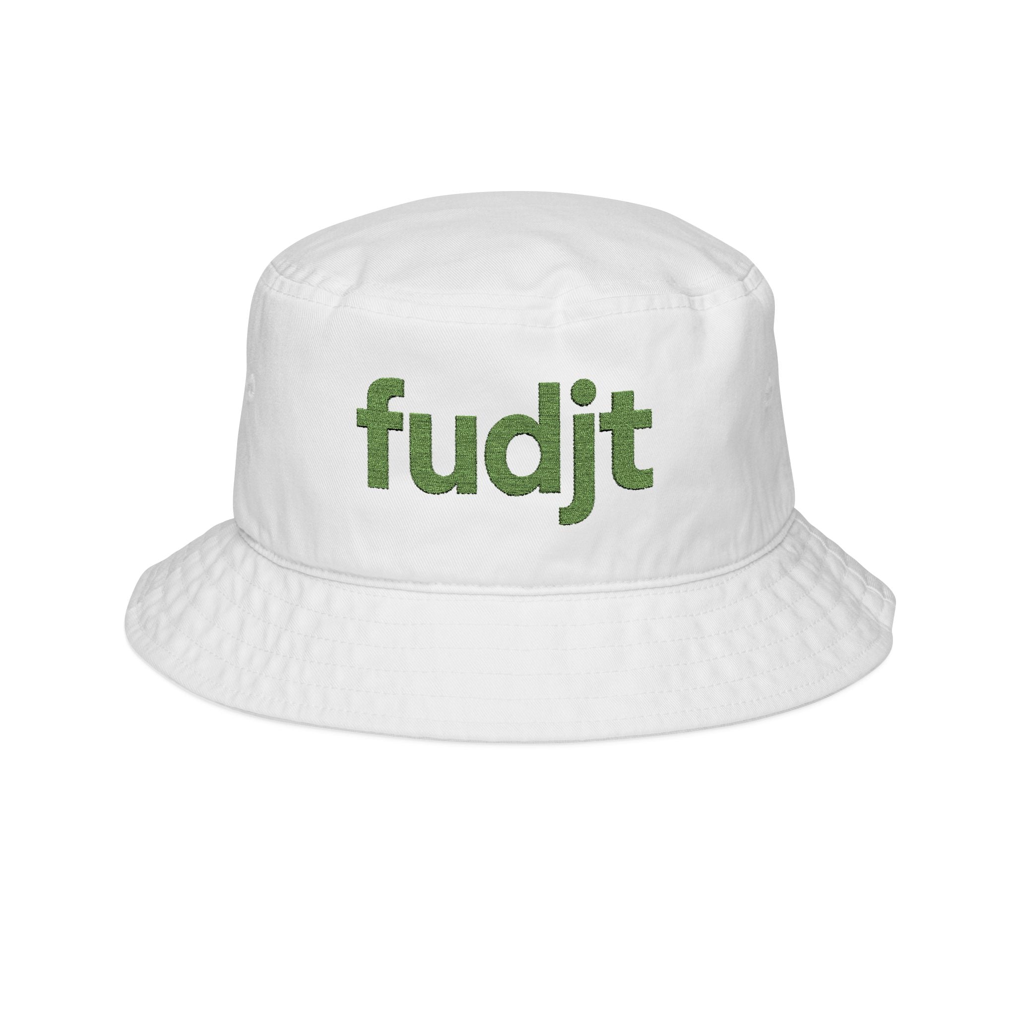 Trendy Bucket Hat with Embroidered Green fudjt Design | 3 Colors