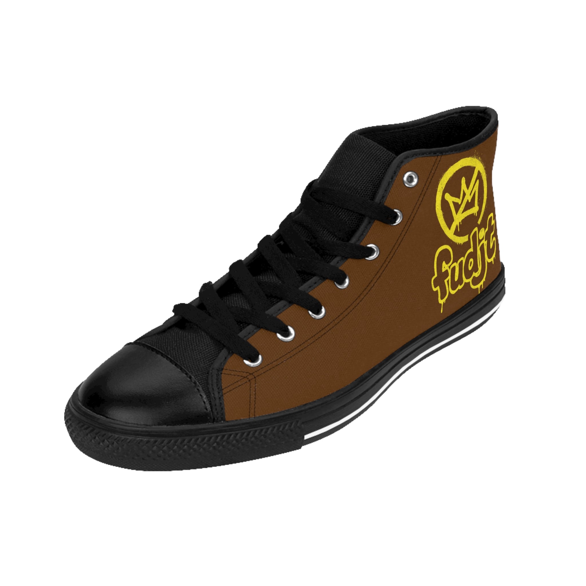 Brown Golden fudjt No Kings Street Style Sneakers | Men & Boys 3.75 High Top