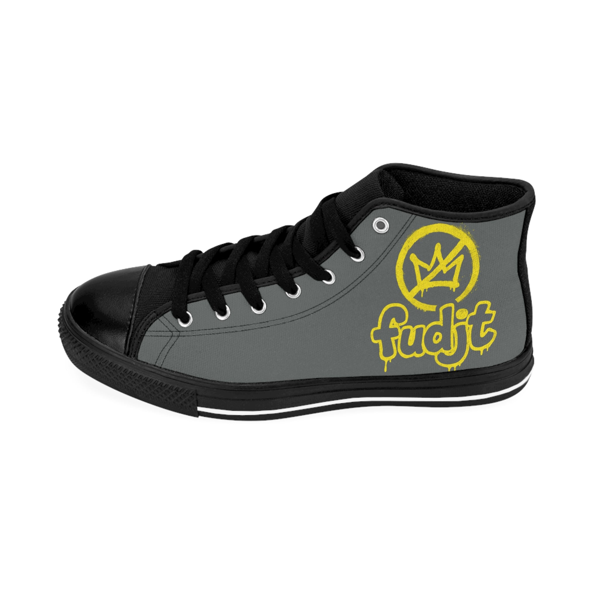 Dark Gray Golden fudjt No Kings Street Style Sneakers | Women & Girls 3.75 High Top