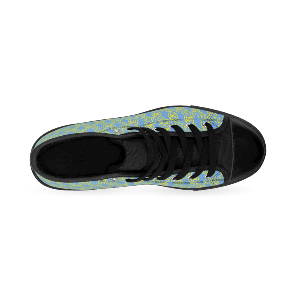 Light Blue Golden fudjt No Kings Street Style Sneakers | Men & Boys 1 High Top