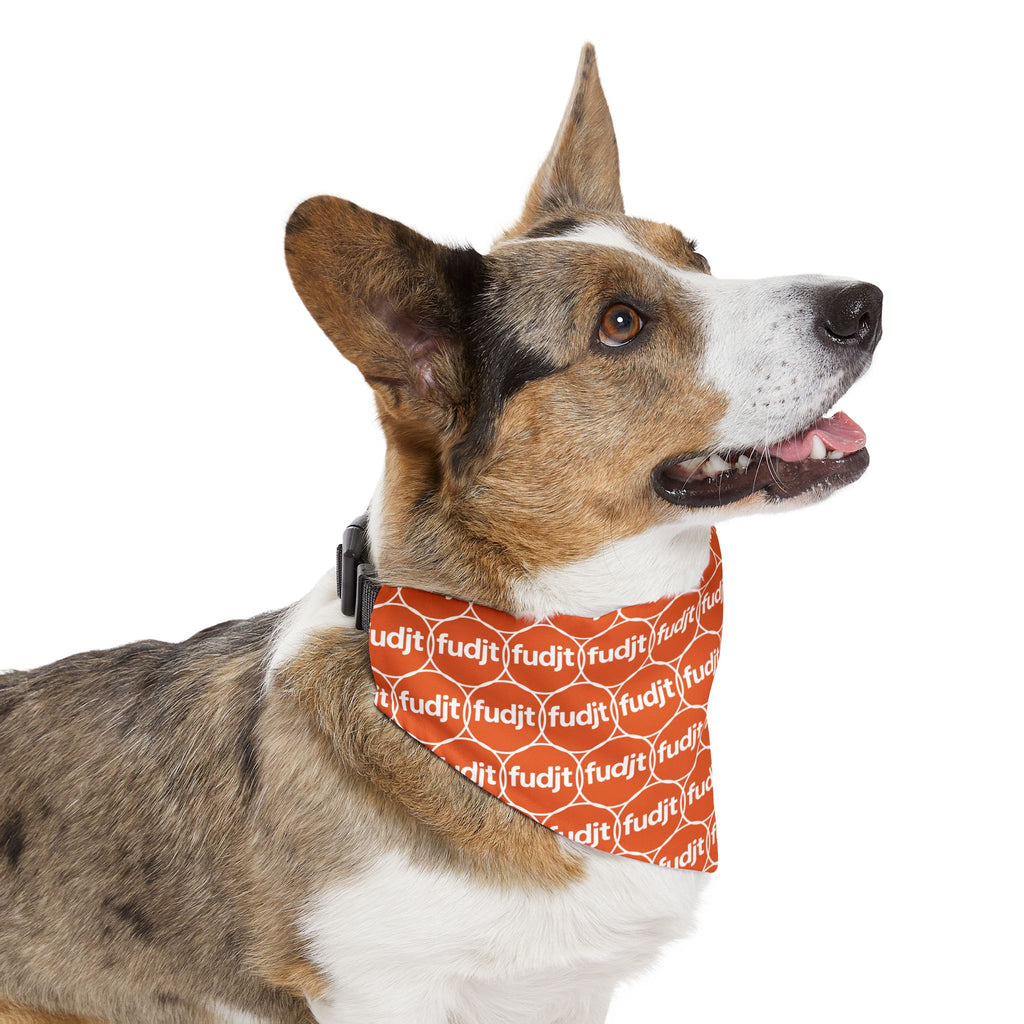 Orange fudjt Unbroken Chain 1.25  Bandana Collar for Dogs, Cats & More | 4 Sizes