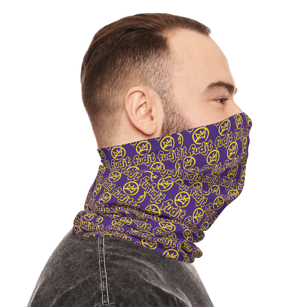 Purple Golden fudjt No Kings 1.25 Neck Gaiter