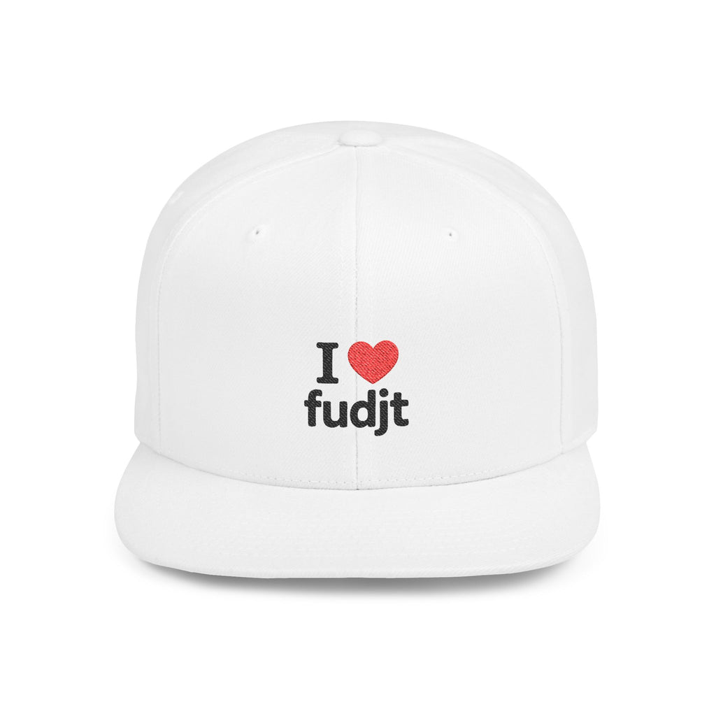 I Heart fudjt Flat Bill Snapback Hat | 7 Colors