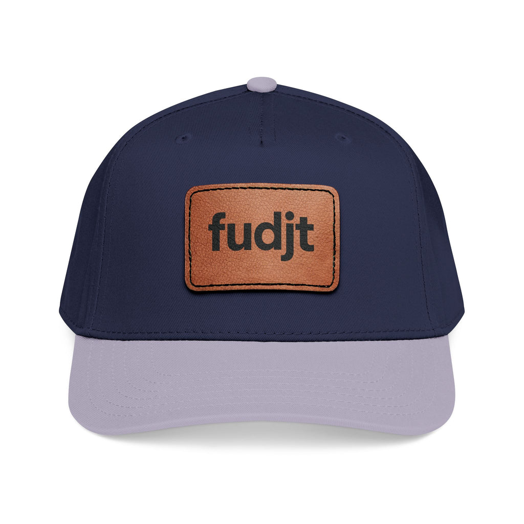 fudjt Leather Patch Baseball Cap — Mid Profile Trucker Hat | 30 Two-Tone Colors