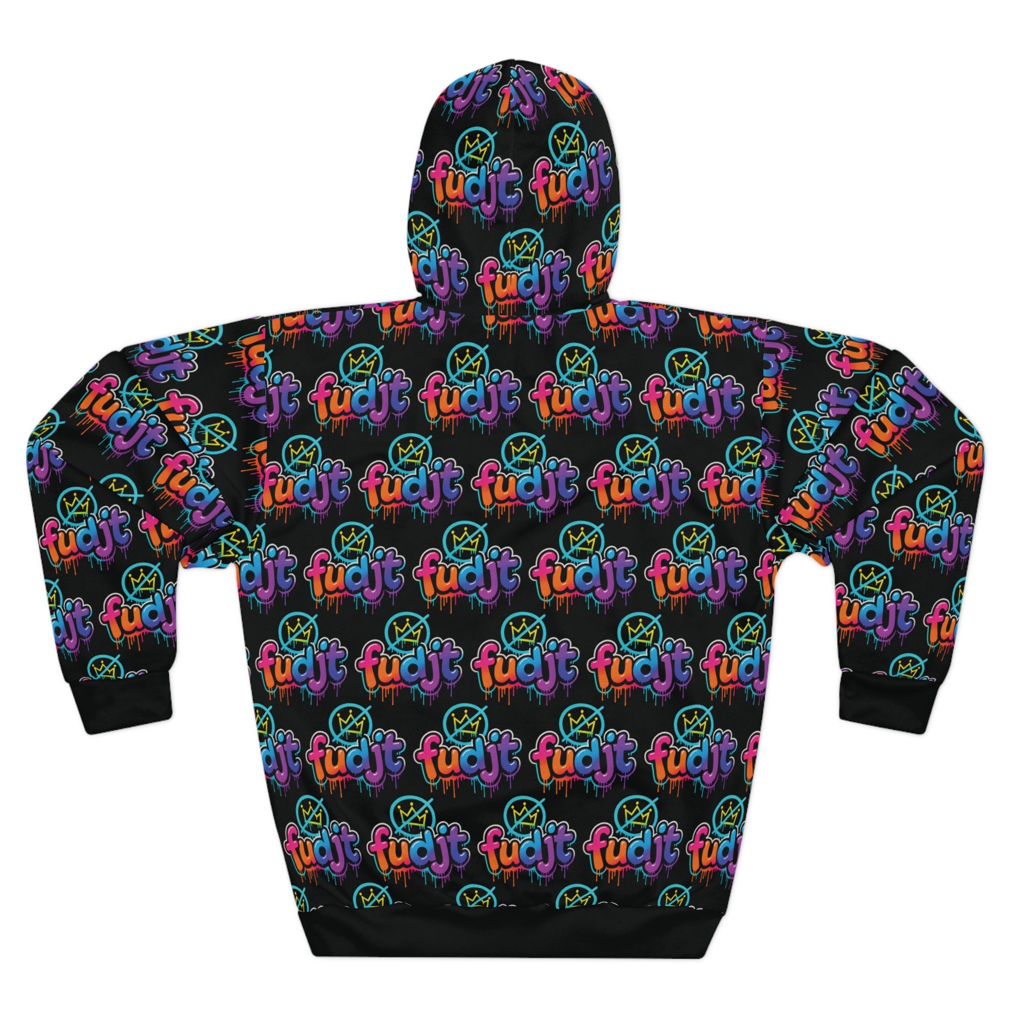 fudjt No Kings Clown Town Hoodie | All Over Black v2-5