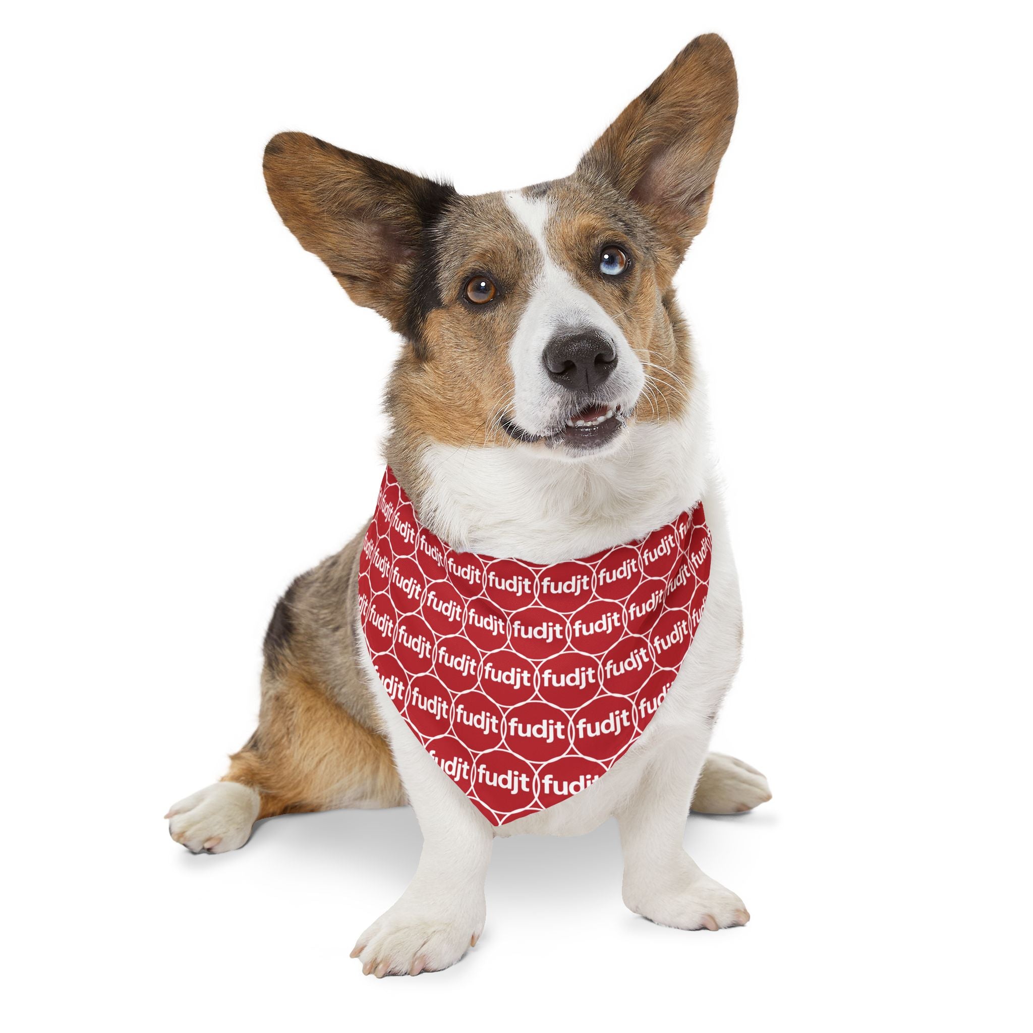 Dark Red fudjt Unbroken Chain 1.25  Bandana Collar for Dogs, Cats & More | 4 Sizes