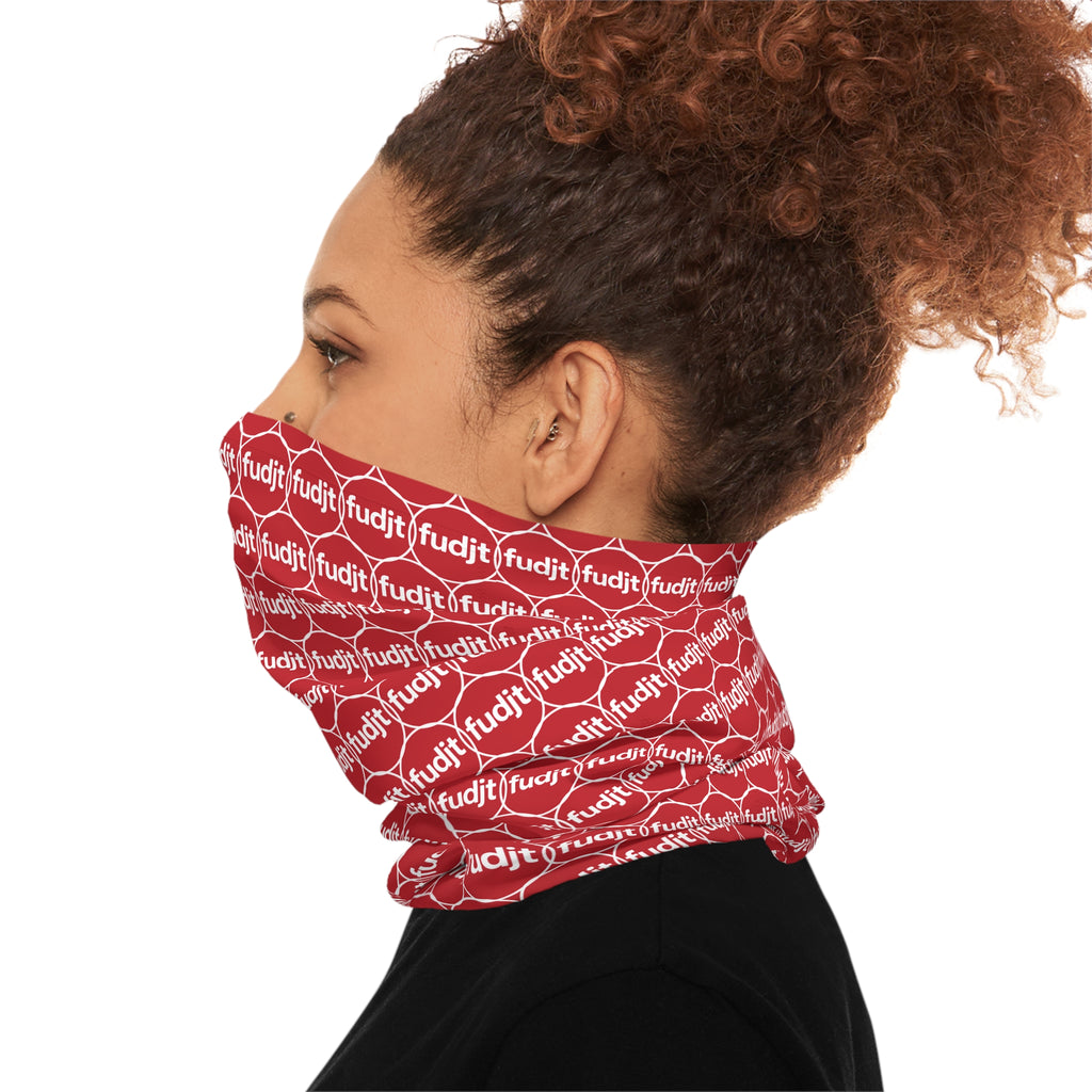 Dark Red & White fudjt Unbroken Chain 1.25 Neck Gaiter