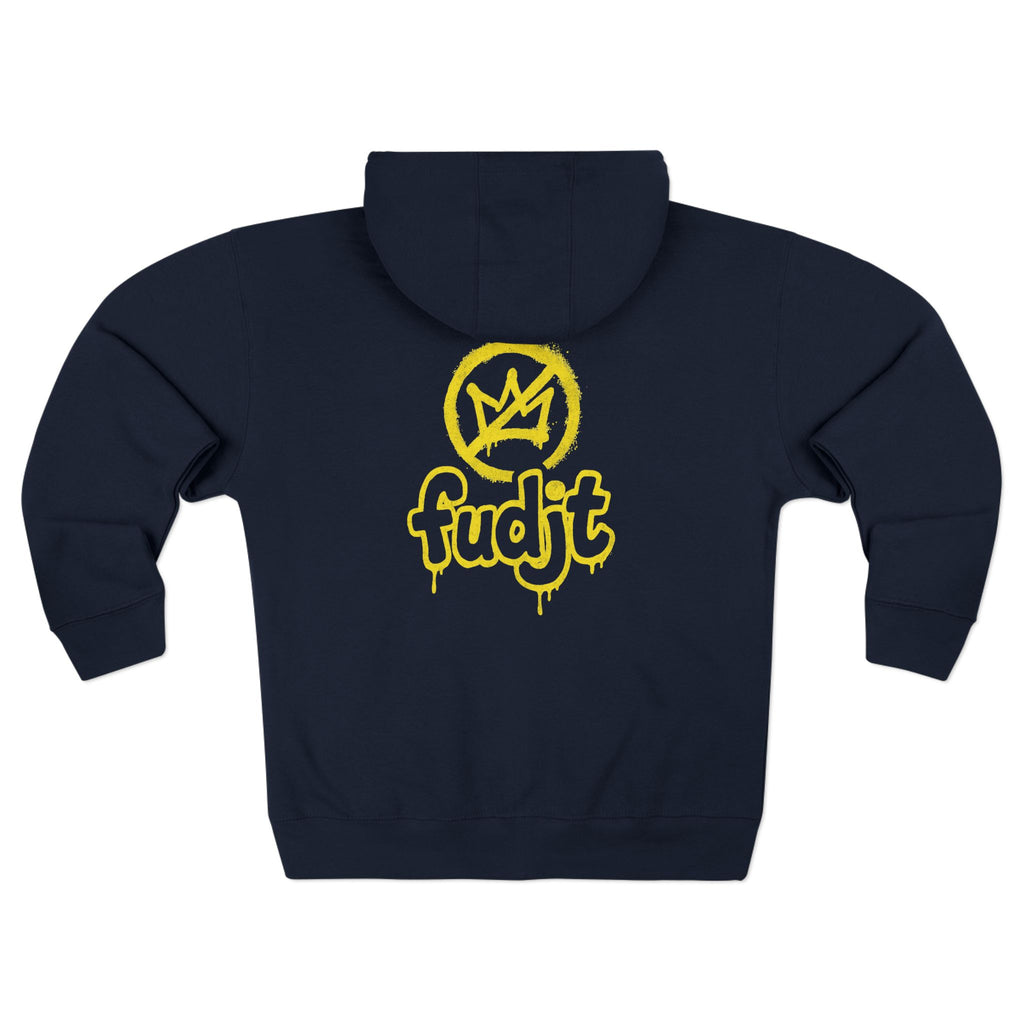 Zip Hoodie with Golden fudjt No Kings | Front & Back Graphic | 9 Colors