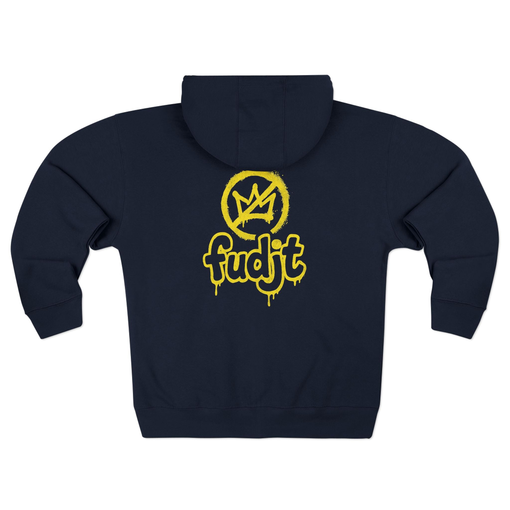 Zip Hoodie with Golden fudjt No Kings | Front & Back Graphic | 9 Colors