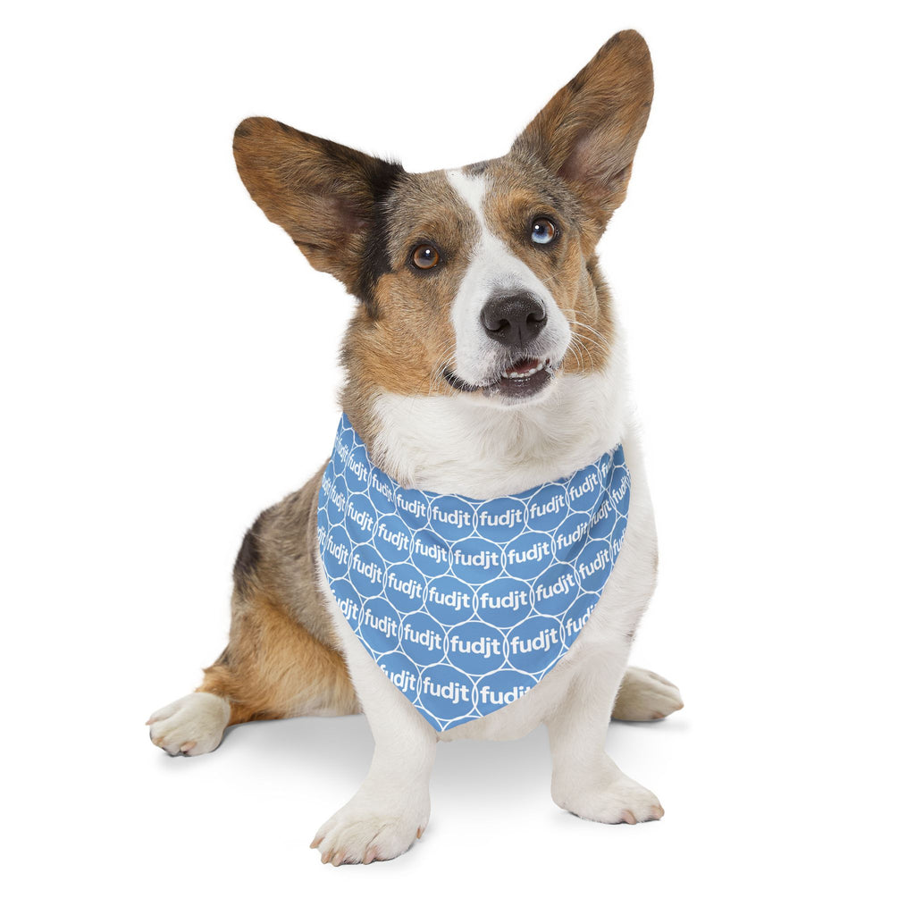 Light Blue fudjt Unbroken Chain 1.25  Bandana Collar for Dogs, Cats & More | 4 Sizes