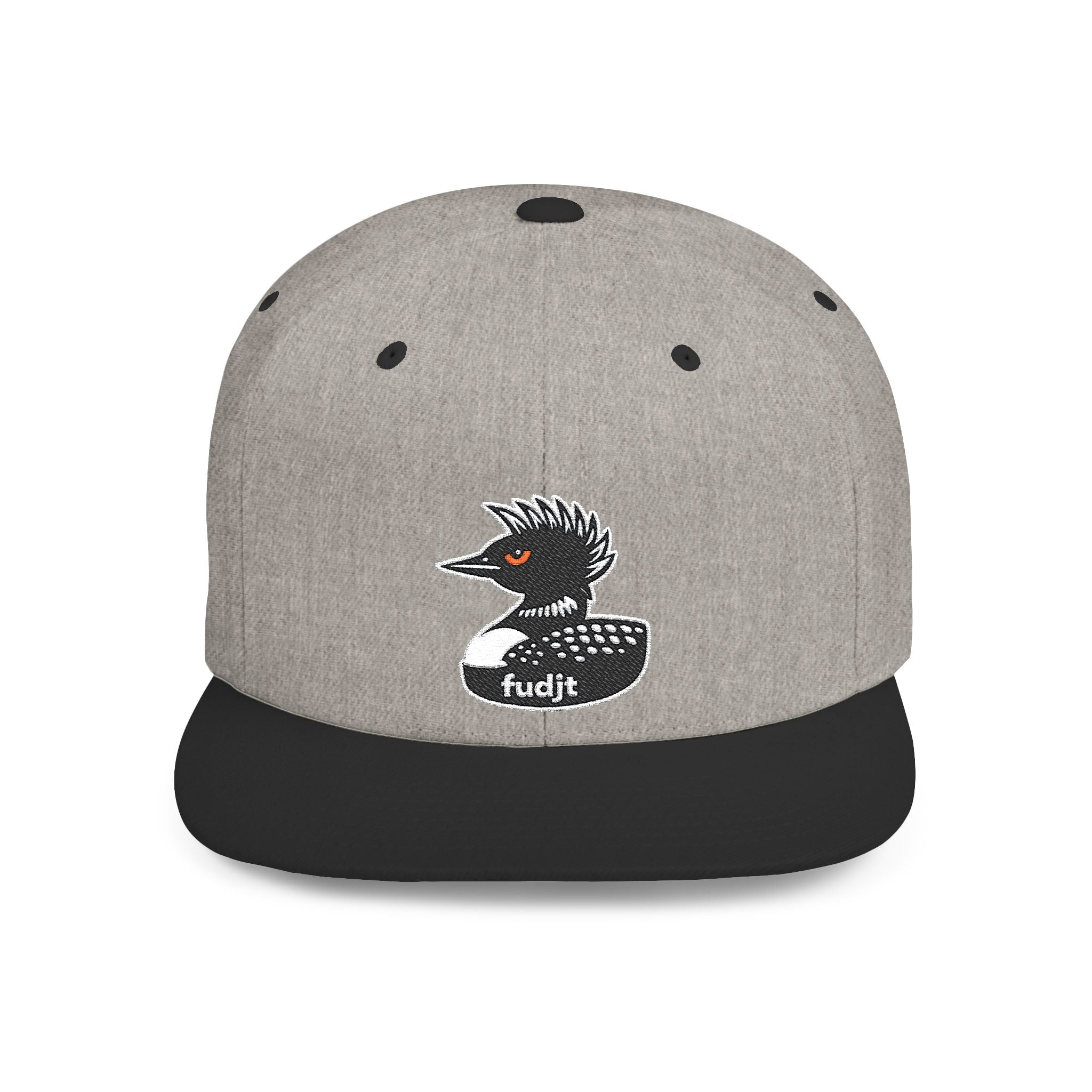 fudjt Flat Bill Snapback Hat | Rebel Loon Decoy Embroidery | 15 Colors