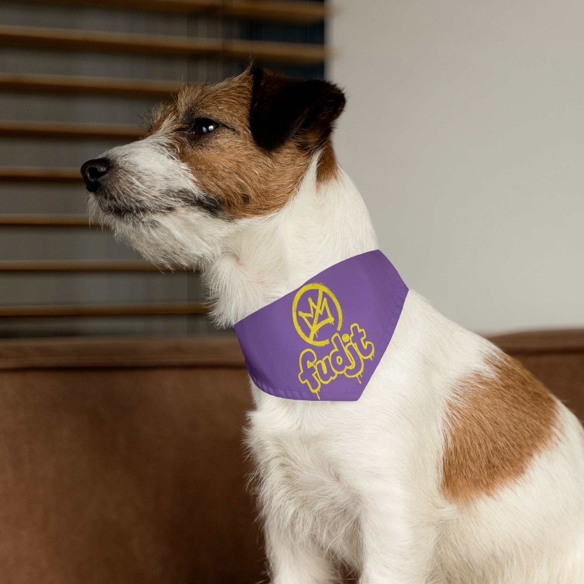Light Purple Golden fudjt No Kings Bandana Collar for Dogs, Cats & More | 4 Sizes