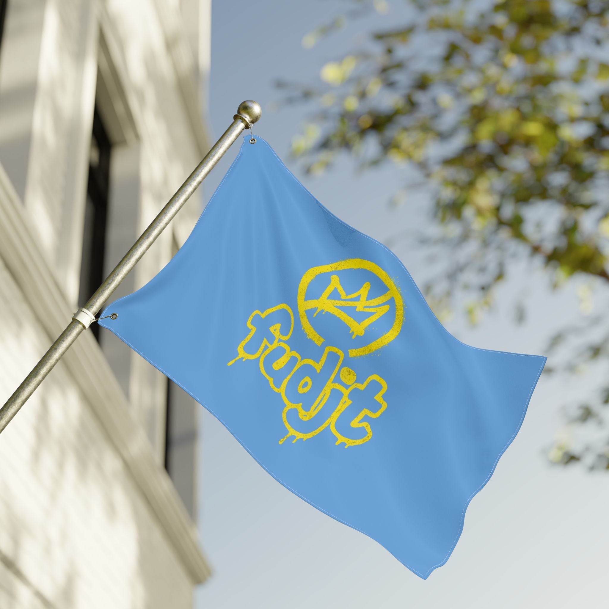 Golden fudjt No Kings Light Blue Flag | 3 Sizes