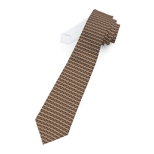 Brown Unbroken Chain fudjt Necktie