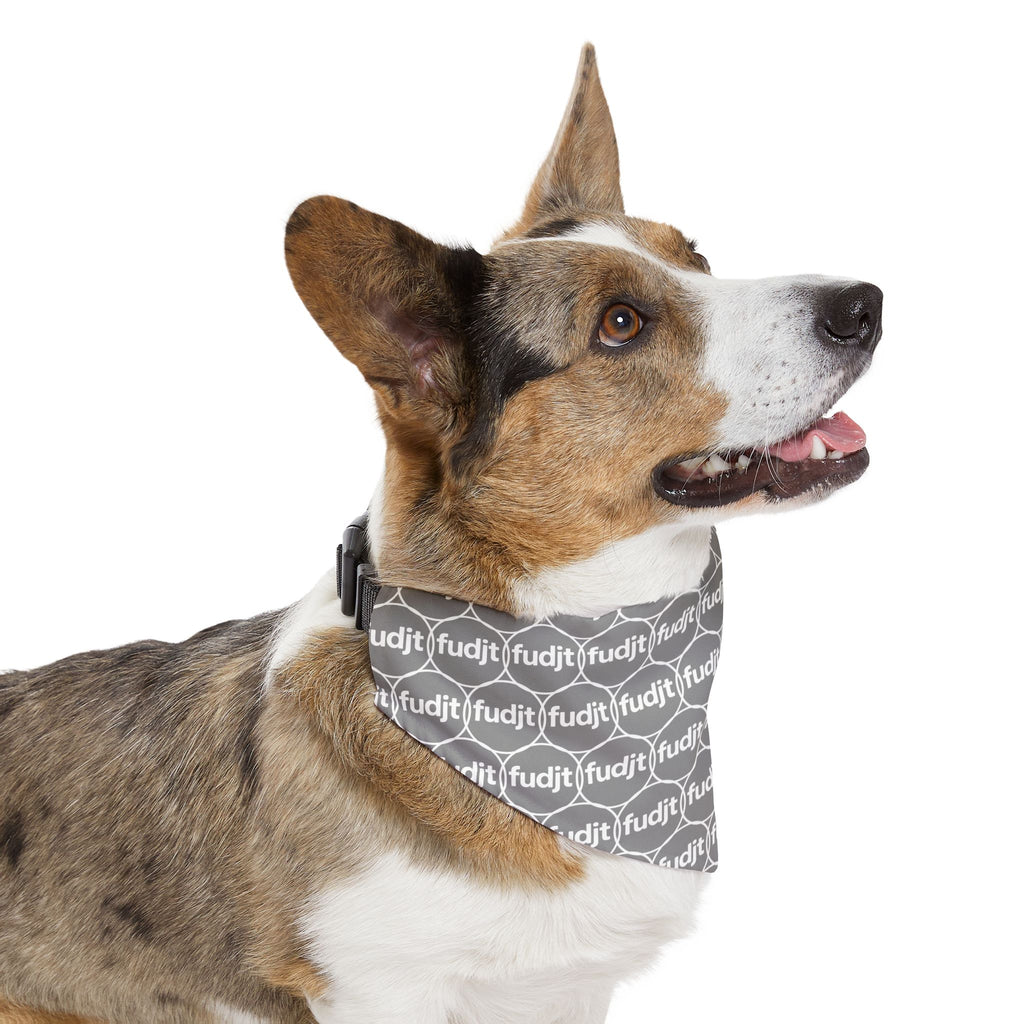Gray fudjt Unbroken Chain 1.25  Bandana Collar for Dogs, Cats & More | 4 Sizes