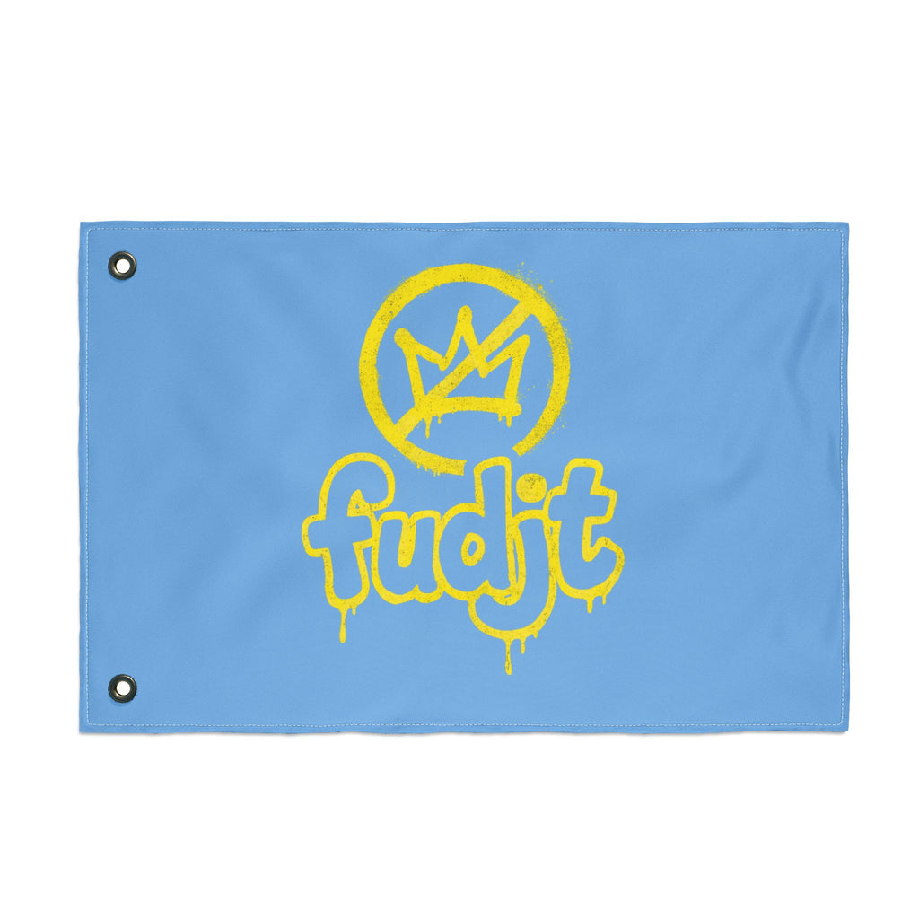 Golden fudjt No Kings Light Blue Flag | 3 Sizes