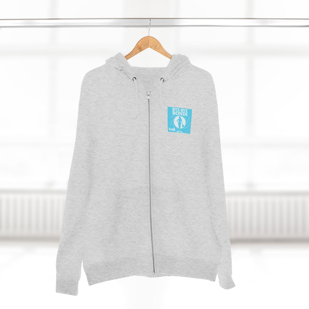 Bye-Bye Bondi | Blue Smoke Screen Retro fudjt Zip Hoodie | Front & Back Graphic | 8 Colors