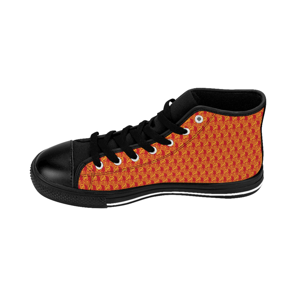 Dark Red Golden fudjt No Kings Street Style Sneakers | Men & Boys .5 High Top